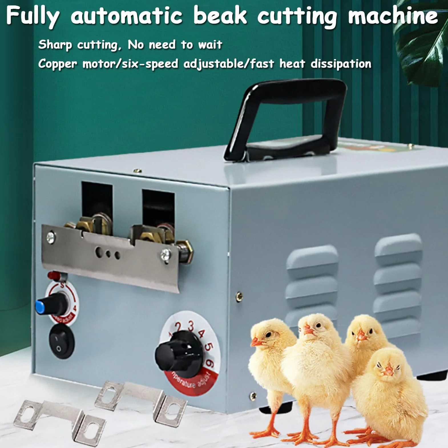 Máquina automática para despicar con 2 Cuchillas Máquina para Cortar Picos de Aves de Corral Máquina para Quitar Picos de Pollo Herramientas de Corte para despachar Polluelos y pájaros,Duck