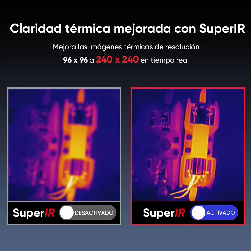 Cámara termográfica HIKMICRO SuperIR 240x240 píxeles 25 Hz -20 °C a 550 °C termómetro láser compacta mano