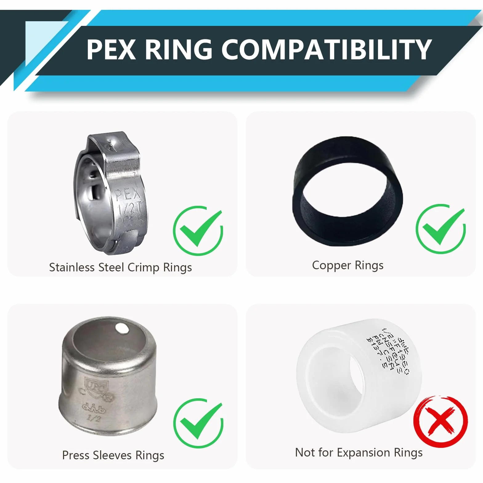 Paquete de 20 accesorios PEX, adaptador de codo de oreja caída NPT roscado hembra Pex de 1/2 x 1/2 pulgada, accesorios de crimpado de latón, para tuberías PEX, ASTM F1807