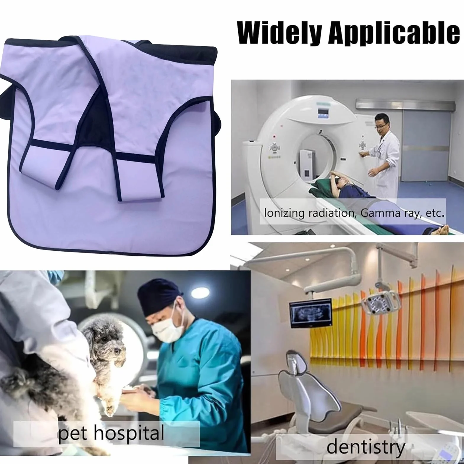 Delantal de Plomo Delantal De Plomo Para Rayos X De 0,35 Mmpb Con Collarín Protector Tiroideo Ajustable. Conjunto De Ropa De Plomo Para Protección Radiológica Para Laboratorio Dental(Small)