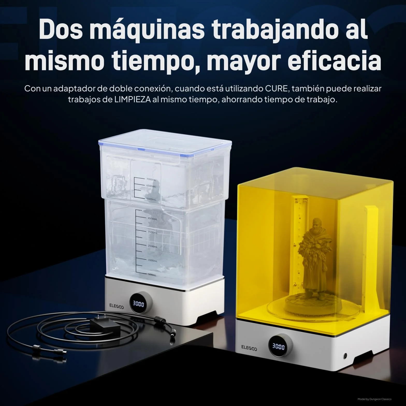 ELEGOO Mercury X Bundle con Estación de Lavado y Curado Separada para Mars Photon S Photon Mono LCD/DLP/SLA, 3D Caja de Curado UV de Resina con Plato Giratorio de Curado y Cubeta de Lavado