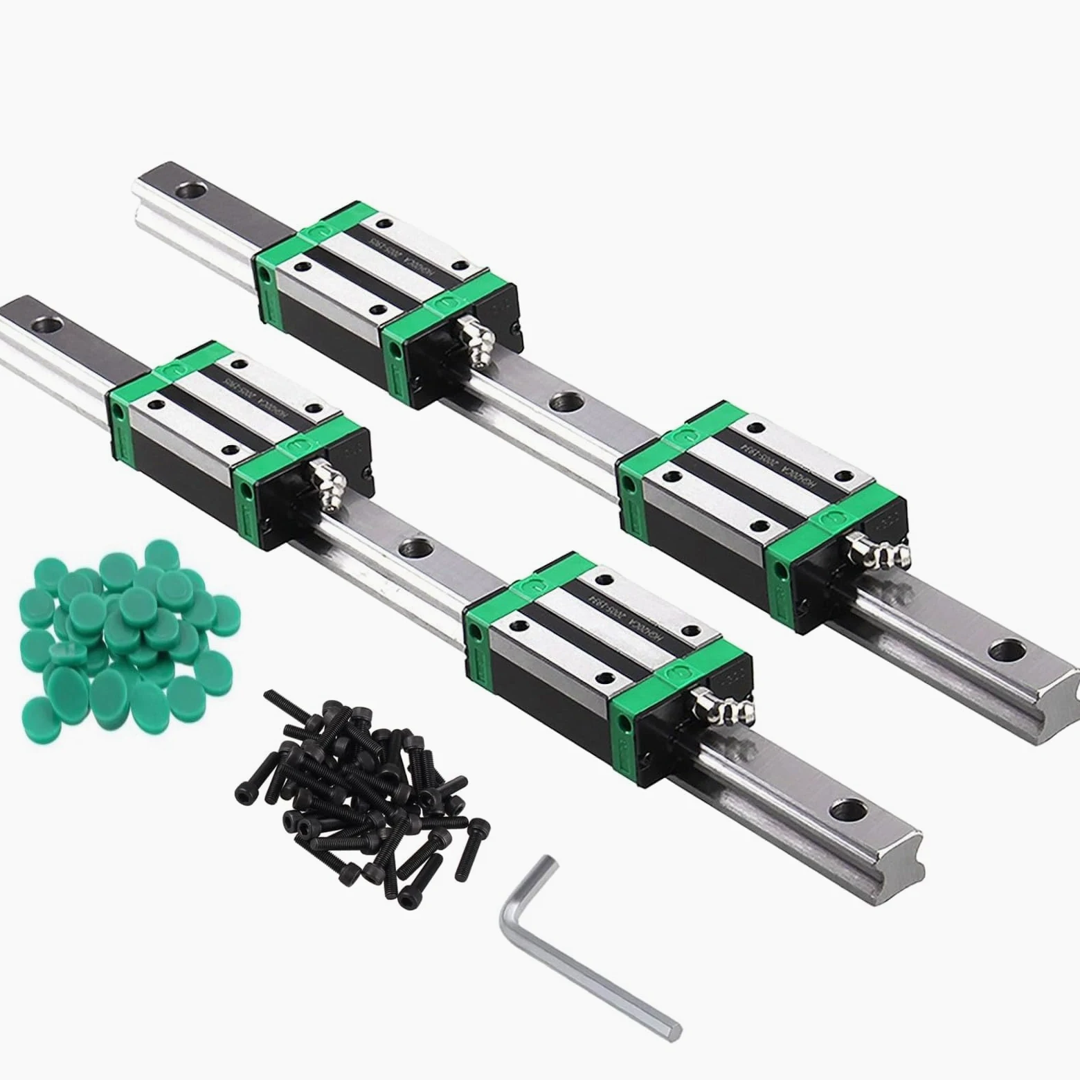 HGR20 200 mm 2 unidades de rieles lineales con 4 bloques de cojín de rodamiento HGH20CA de 20 mm para impresoras 3D DIY y máquinas fresadoras CNC