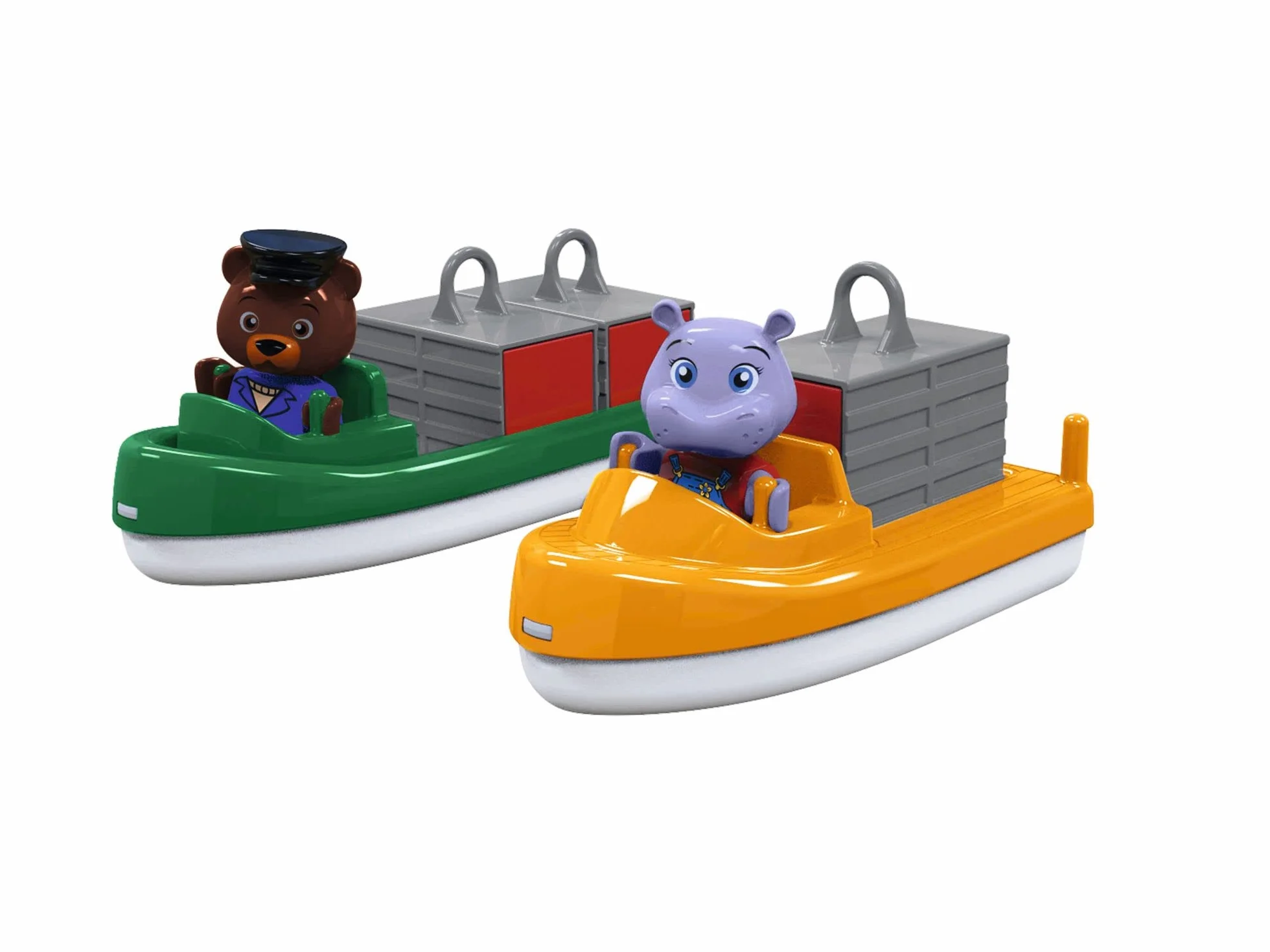 AquaPlay Contenedor y Barco de Transporte Accesorios para Vías de Agua 2 Barcos Multicolor