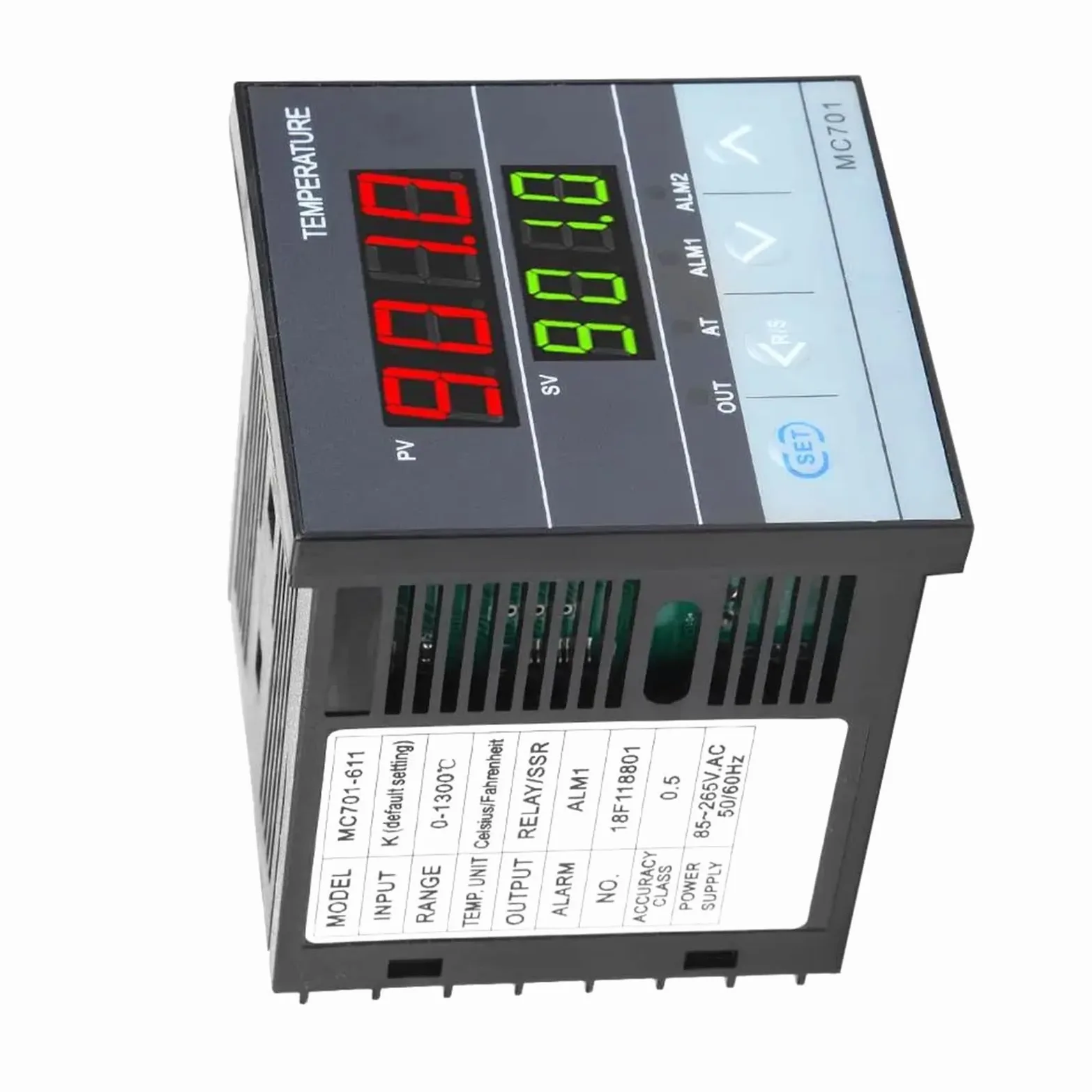 Controlador de temperatura PID digital MC701, termopar K, entrada PT100, relé, salida SSR, instrumento termorregulador.