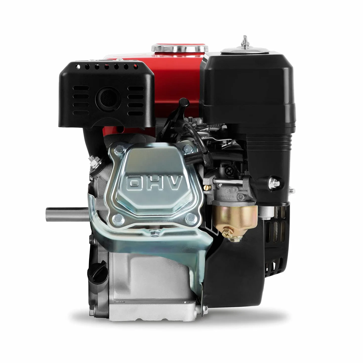 EBERTH Motor de gasolina 6,5CV, motor de gasolina de 4 tiempos con eje Ø 19,05mm, motor de kart con fusible de nivel de aceite, 1 cilindro, 196cc, arranque a tracción, refrigeración por aire
