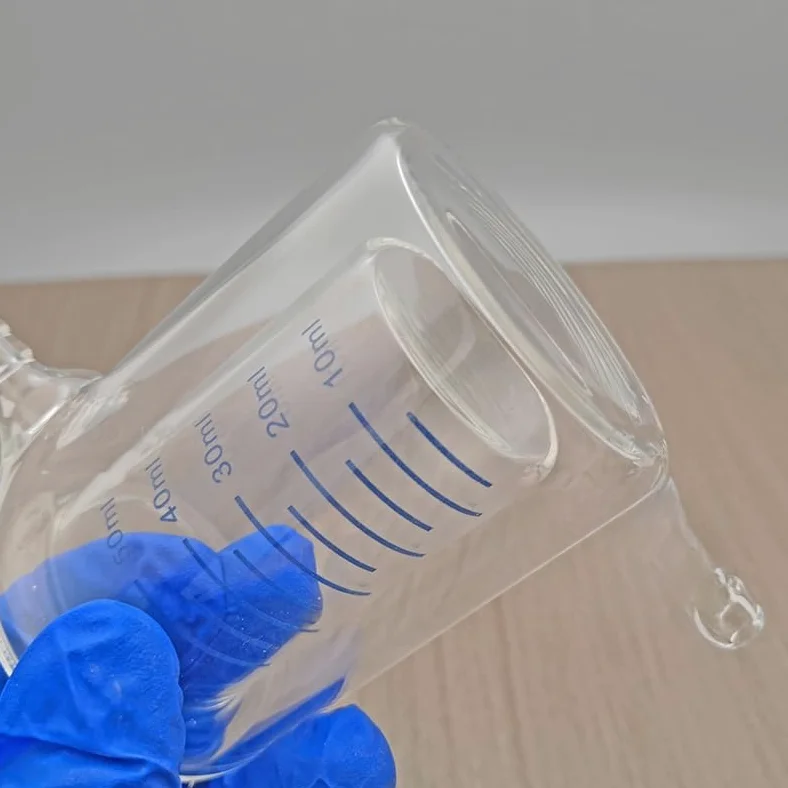 Cilindro graduado, vaso de precipitados de doble pared de vidrio de borosilicato, 50-1000 ml, equipo de laboratorio para mediciones precisas