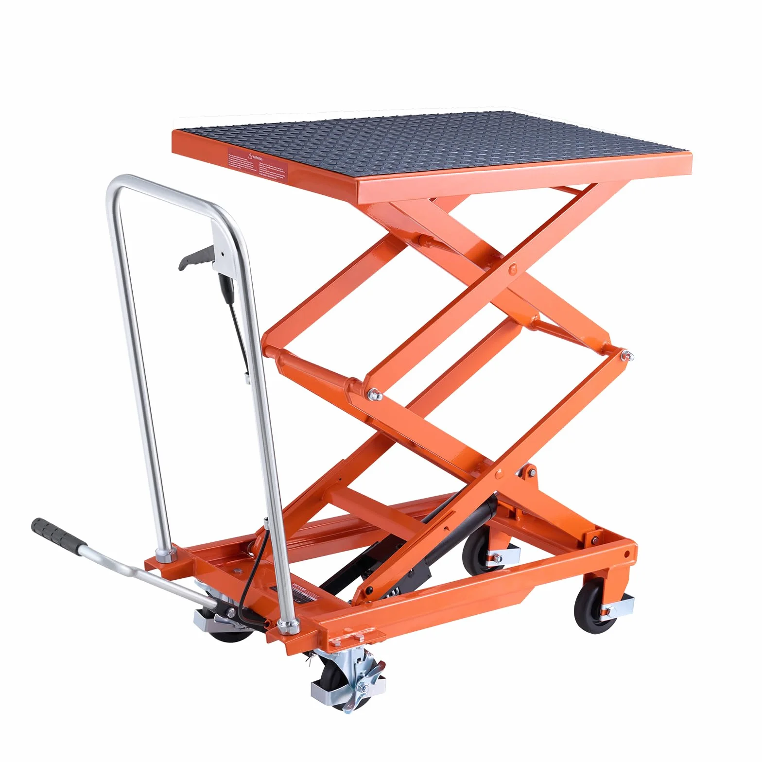 VEVOR Mesa Elevadora Hidráulica, Capacidad de 226,8 kg, Altura de Elevación de 300-1200 mm, Carrito de Mesa Elevadora de Tijera Doble con 4 Ruedas y Almohadilla Antideslizante para Manipulación