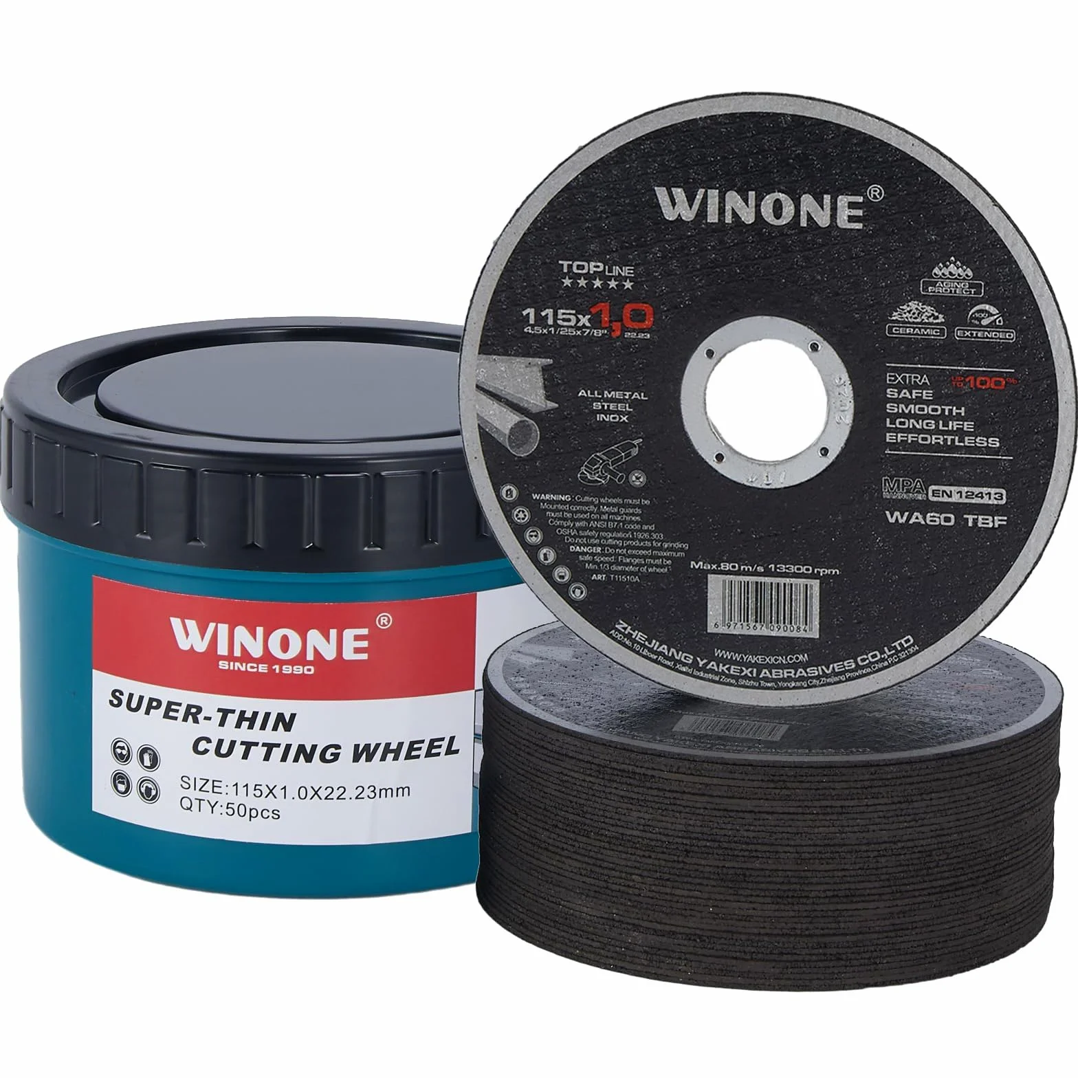Rueda de corte de 4 1/2, rueda de corte ultrafina de 0.04 x 0.86 pulgadas, disco de corte angular de acero inoxidable, disco de corte de metal rápido sin rebabas (paquete de 50)