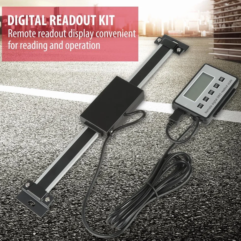 Akozon 6" Sensor de desplazamiento Digital DRO Escala de lectura LCD grande Rango de medición 0-6" Vertical para Bridgeport Mill Torno