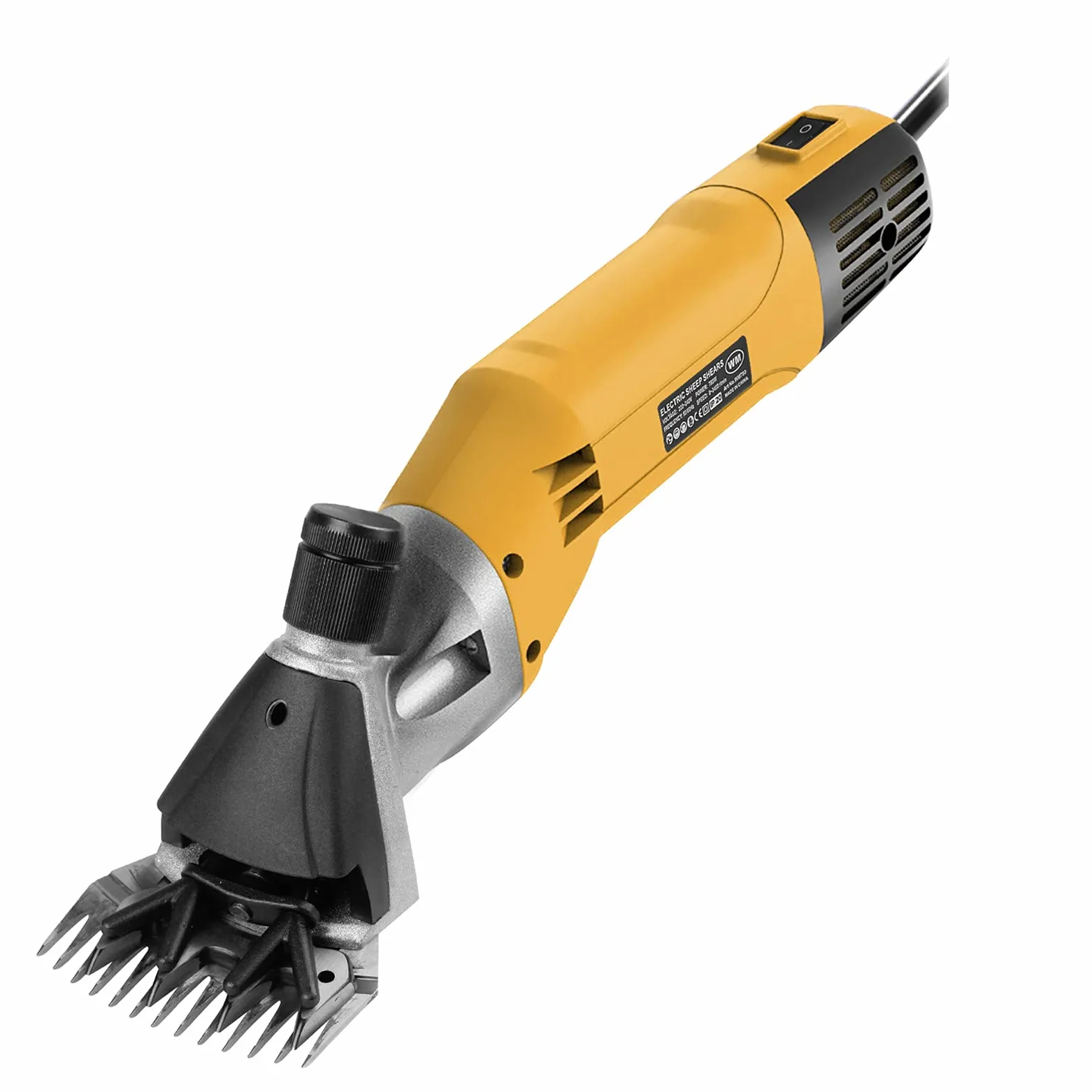 Vinteky 780W Esquiladora Ovejas, Cortapelos Eléctrico Profesional para Ovejas Alpacas Cabras, 6 Velocidades Ajustables (Amarillo)