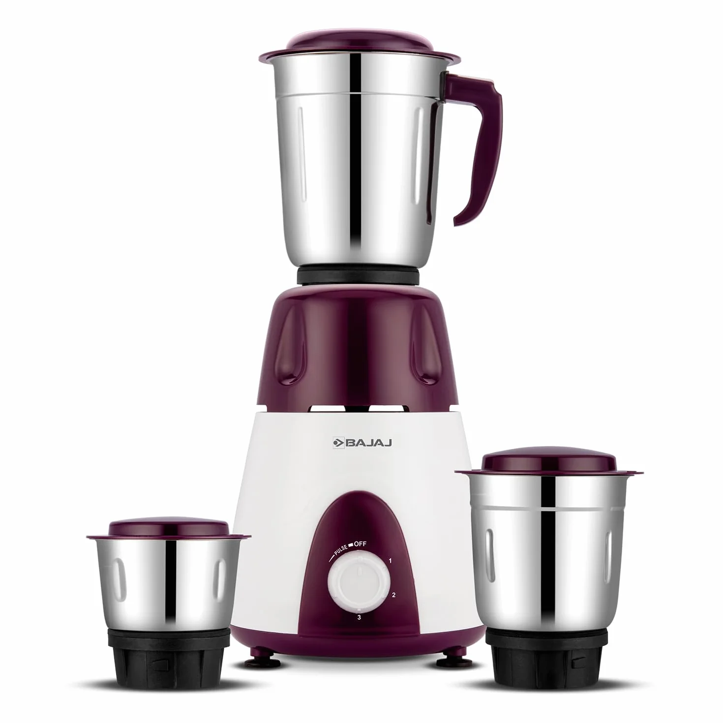 Bajaj Rex - Molinillo mezclador de 500 W, mezcla para cocina con características Nutri-Pro, 3 tarros mezcladores SS para molienda resistente, control de velocidad ajustable, sistema de cuchillas