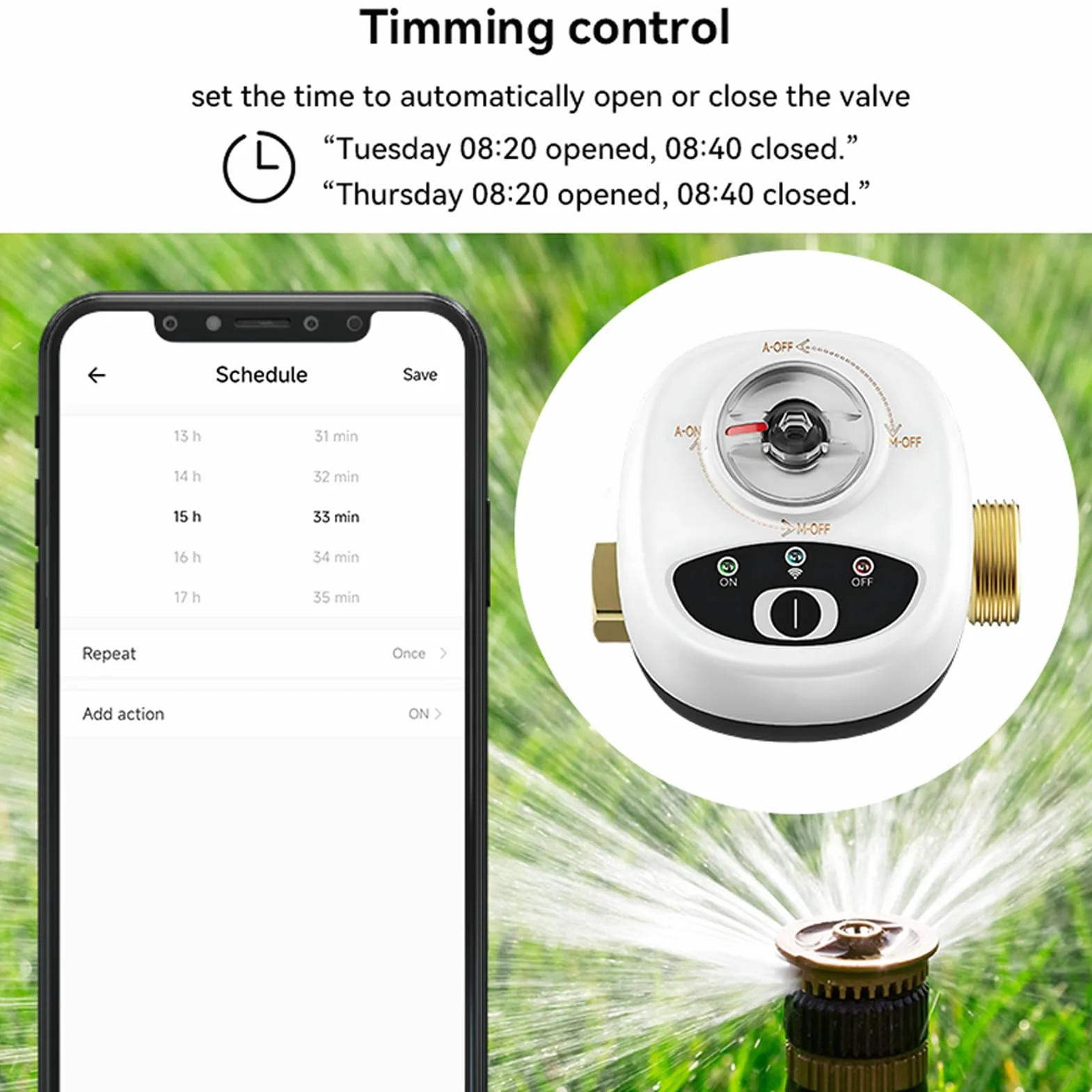 Válvula de agua EWeLink ZigBee, interruptor automático, válvula de bola inteligente, impermeable IP65, control remoto inalámbrico por aplicación, compatible con, asistente y saludo