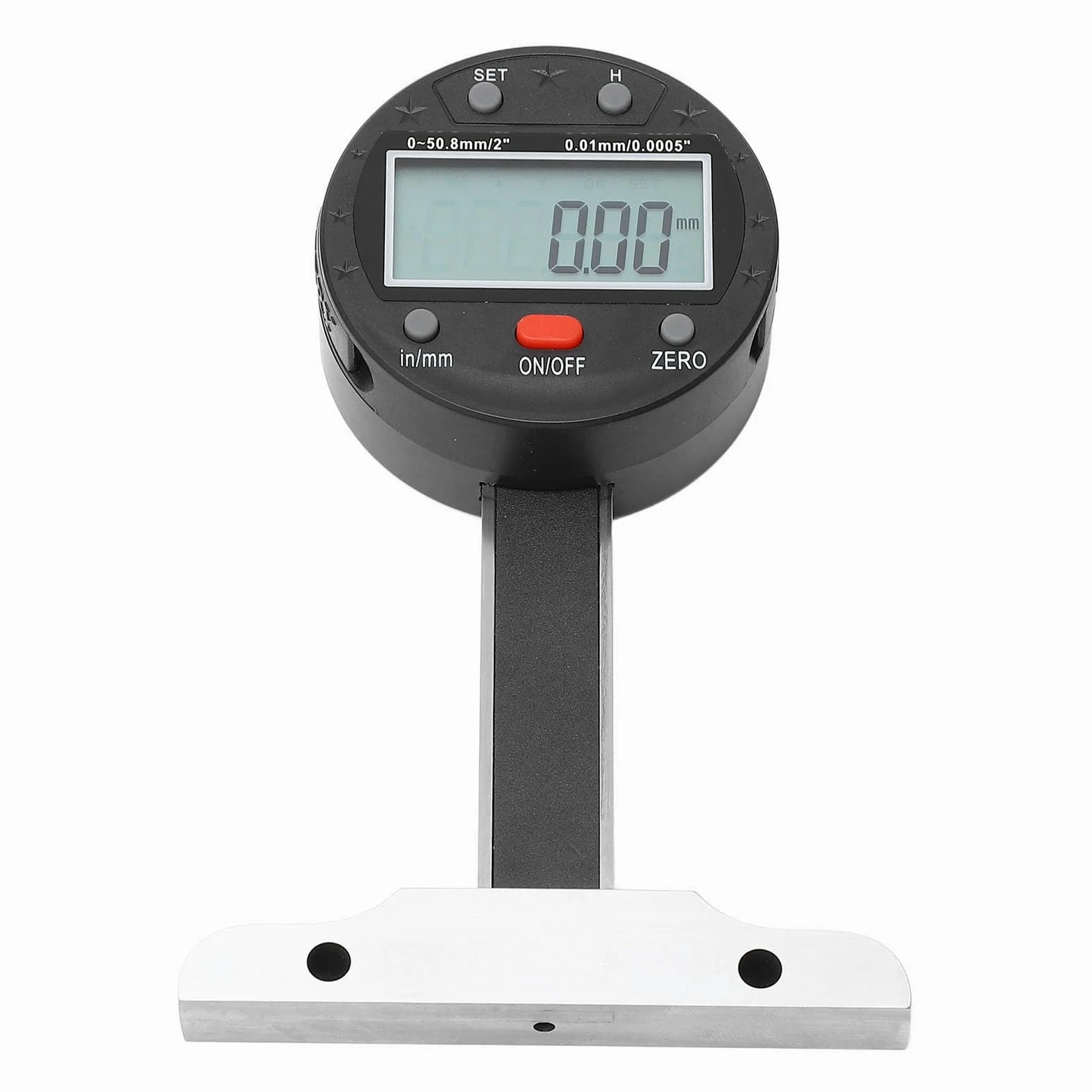 Medidor de profundidad digital Pantalla LCD de alta precisión Indicador de profundidad electrónico Herramienta de medición con interfaz de datos 0 50,8 mm para ingeniería y
