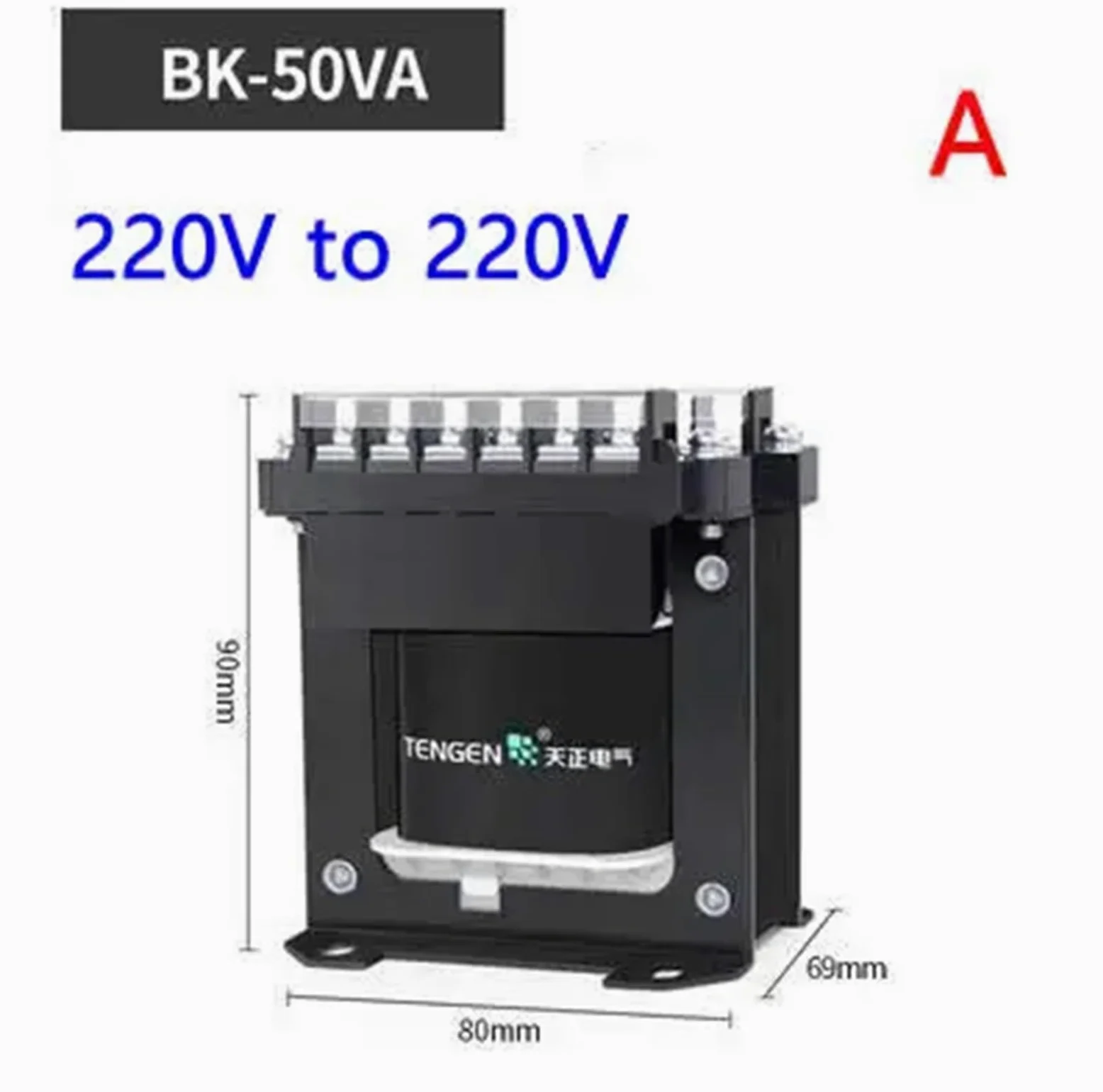 Transformador de aislamiento monofásico BK 220 V variable 220 V equipo eléctrico fuente de alimentación de aislamiento antichoque(A)