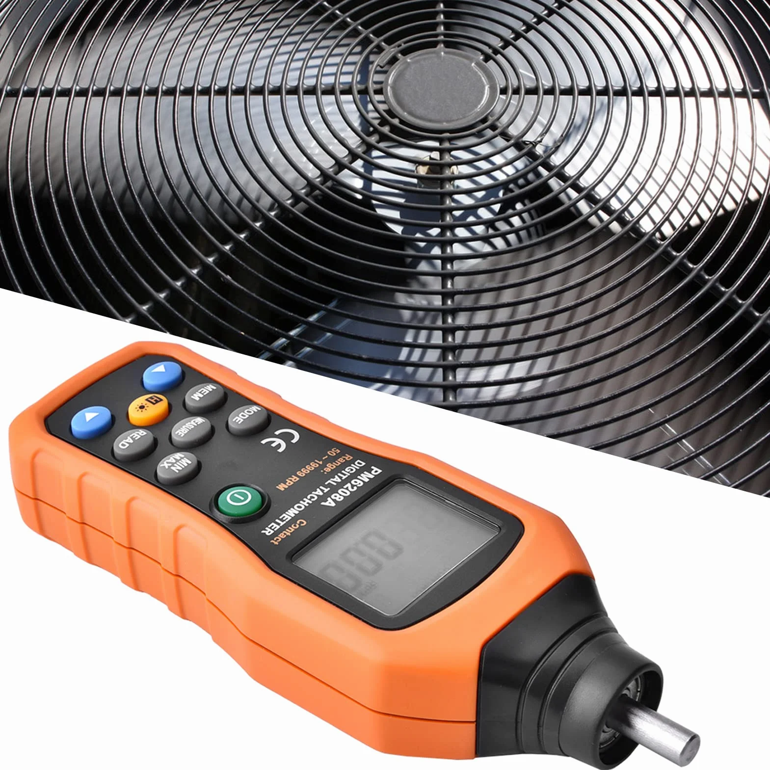 PEAKMETER PM6208A Medidor de tacómetro digital contacto Velocidad motor