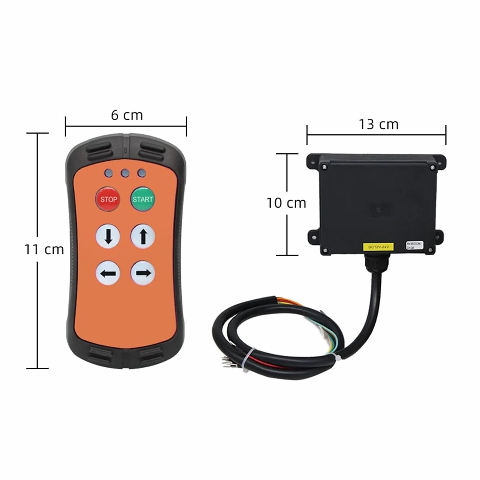 Control Remoto Inalámbrico De 4 Botones For Grúa Industrial, Controlador Hidráulico For Camión, Por Radio For Plataforma Elevadora Señal Estable Control Preciso(Orange,1T 1R_DC 12-24V)