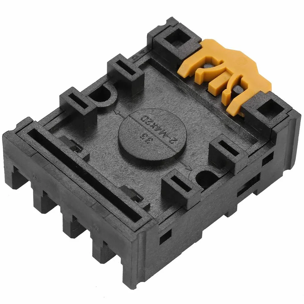Base de relé, conector 8 pines, terminal tornillo duradero, zócalo enchufe industrial, soporte potencia estable, temporizador integrado, instalación sencilla para profesionales eléctricos
