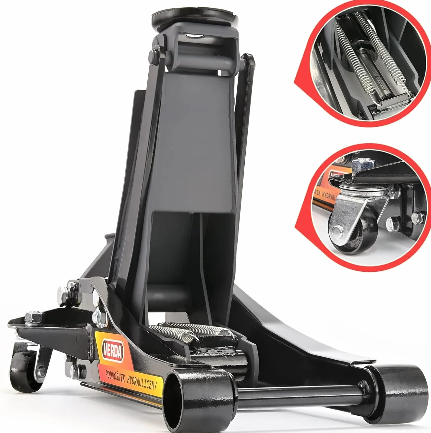 Gato hidráulico 3T, 80 – 465 mm, 2 almohadillas de goma, guantes de montaje, 2 soportes, gato hidráulico profesional, elevador de coche, autocaravana, ideal para cambio de neumáticos SUV