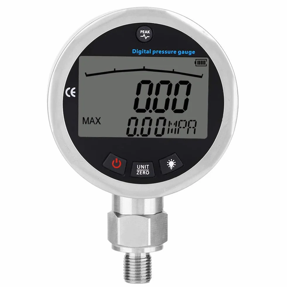 HG-806XB Manómetro Hidráulico Digital de 3,15 0-5800 PSI Manómetro de Presión con Conector G1/4 NPT con Pantalla LCD, Manómetro Digital 400BAR 0-40Mpa