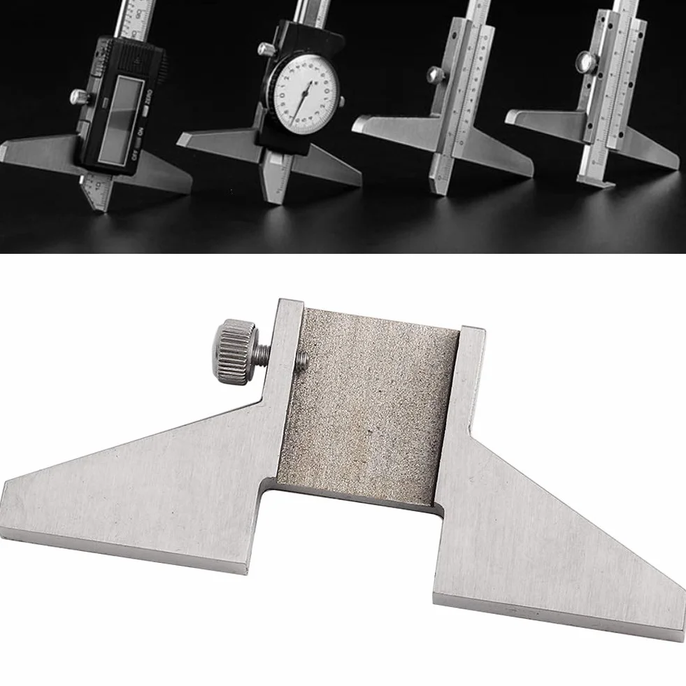 Base de Calibre de Profundidad de Acero: Accesorio Universal para Calibradores Vernier Digitales y de Esfera