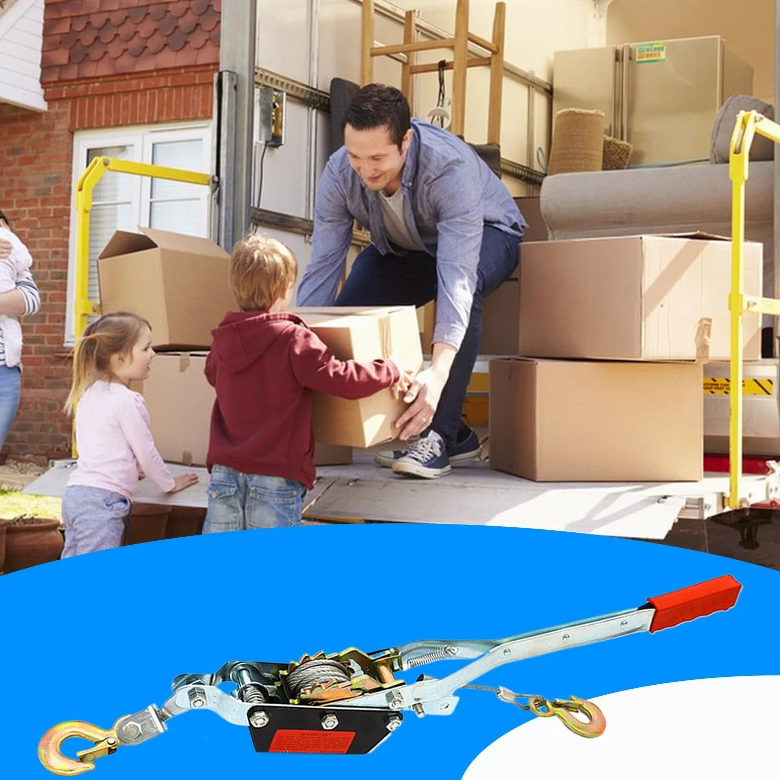 Tendicavo - Gancho doble manual, tensor de cable resistente para tirar, prensar, jardinería, prensado, instalación, enmarcado, cubiertas y barandillas