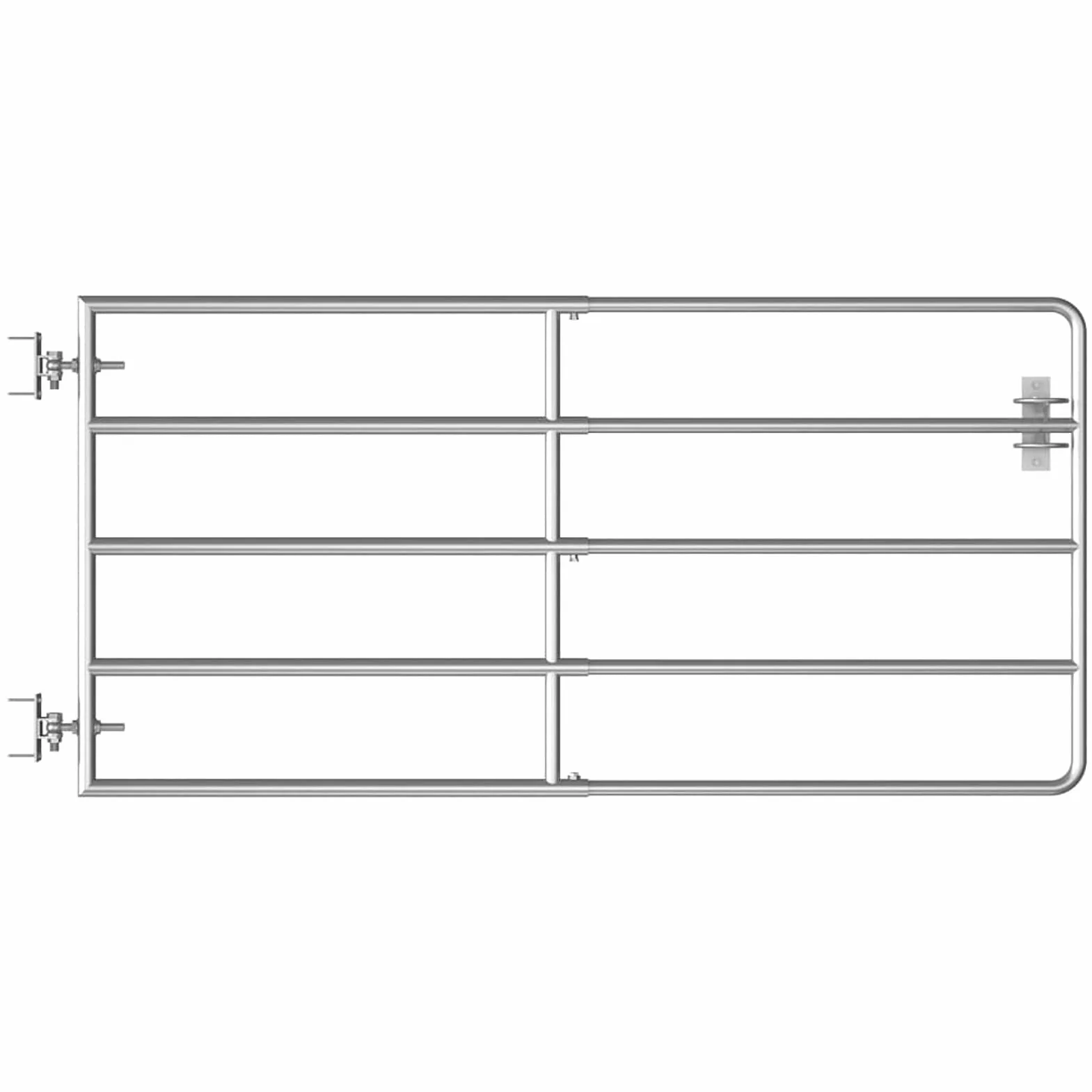 Gecheer Puerta Campo Seguridad 5 Barras Acero Galvanizado, Cierre Autobloqueo, 95-170x90cm