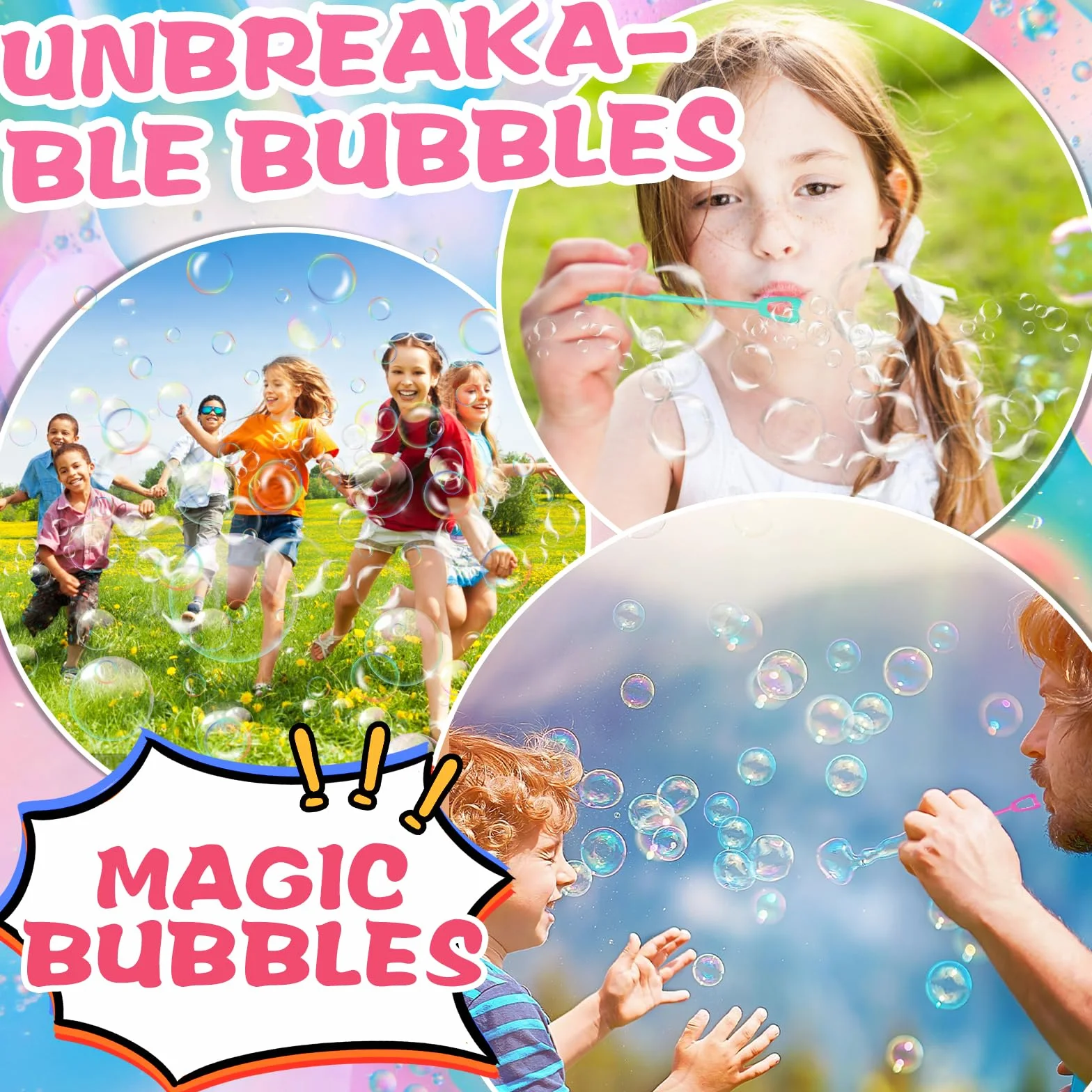 Mini Pompas de Jabón 60 Pcs, Varitas de Burbujas para Niños, 6 Colores