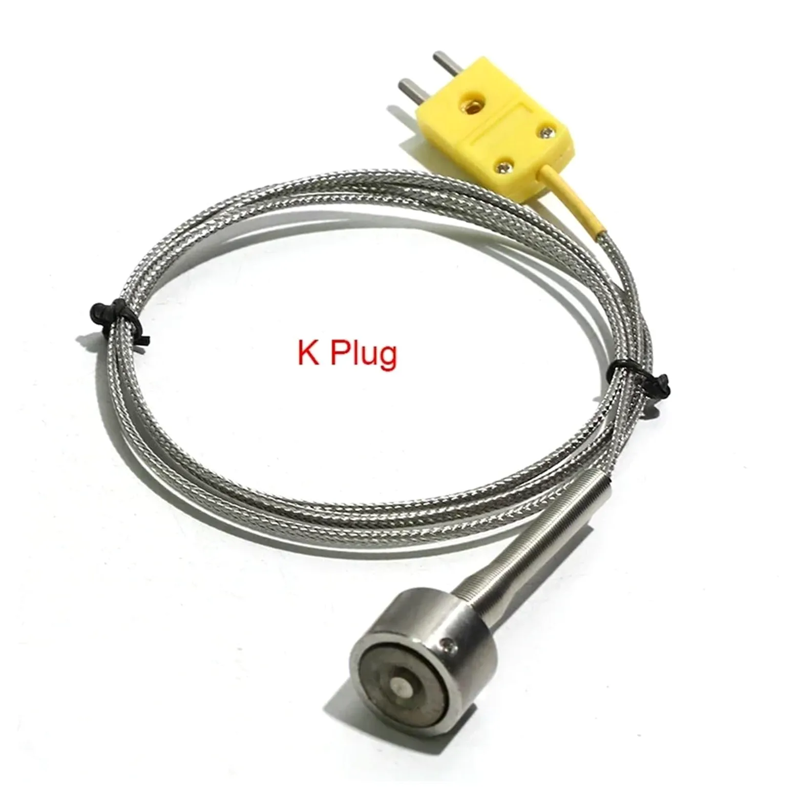 Enchufe de interfaz termopar adsorción magnética fuerte con cable blindado acero inoxidable 1 pieza(PT100 5m)
