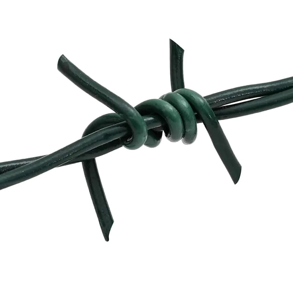 Alambre de púas (100 m, acero galvanizado en caliente), color verde
