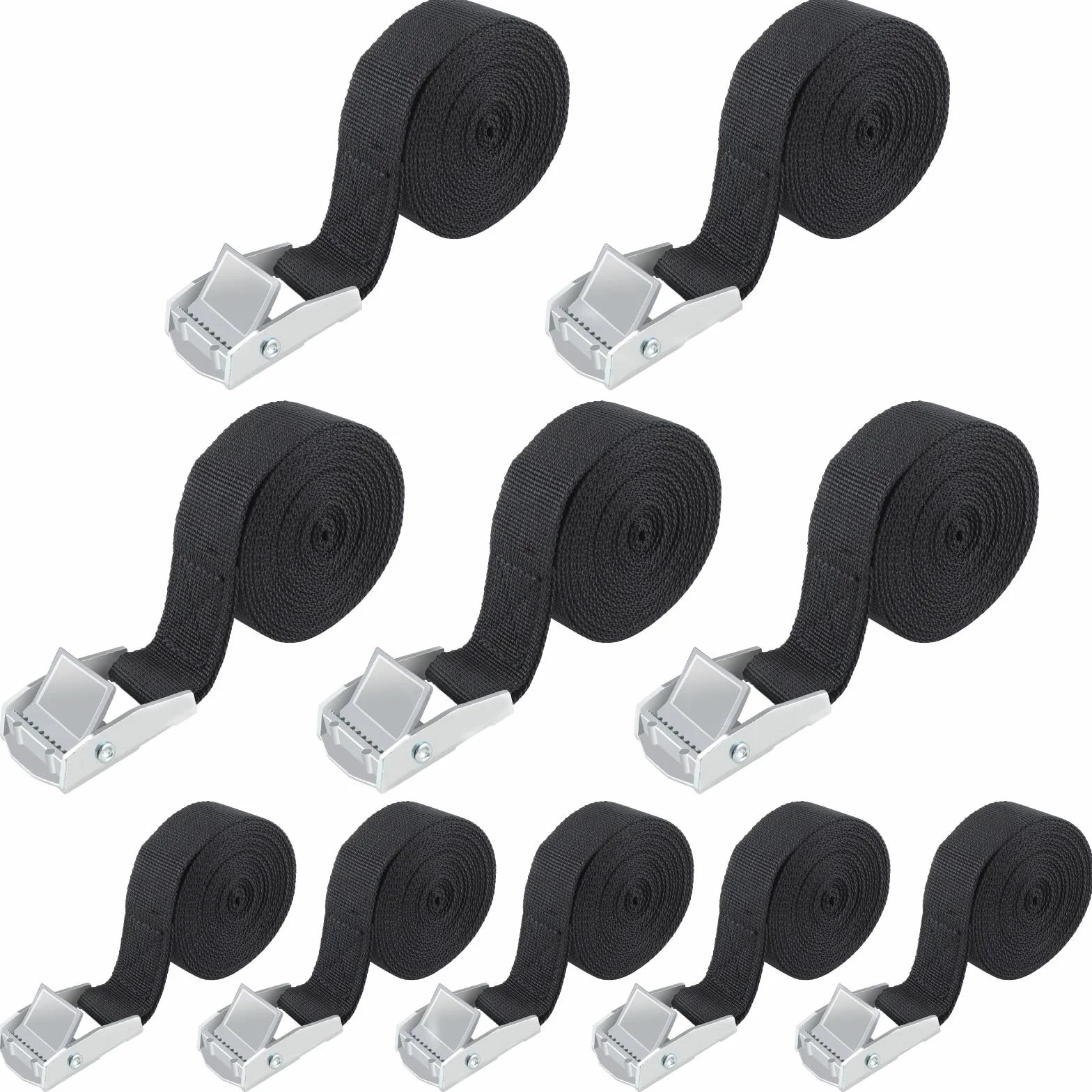 Cinchas de Amarre 10 Piezas 2.5cm x 2.5m 250 kg Correa de Fijación para Motos Bicicletas Camiones