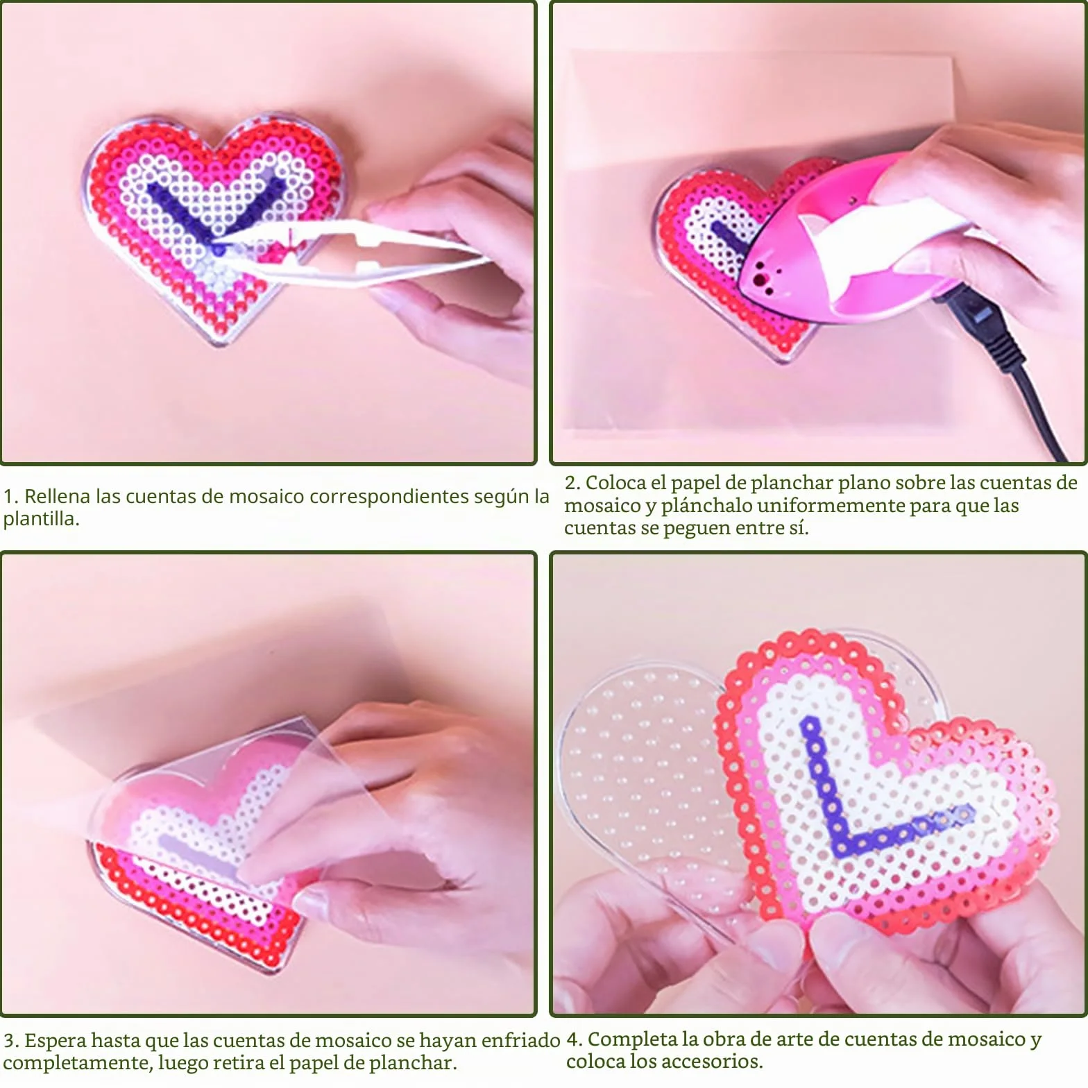Placas de cuentas para planchar 5 mm transparentes 20 tarjetas de diseño colores niños