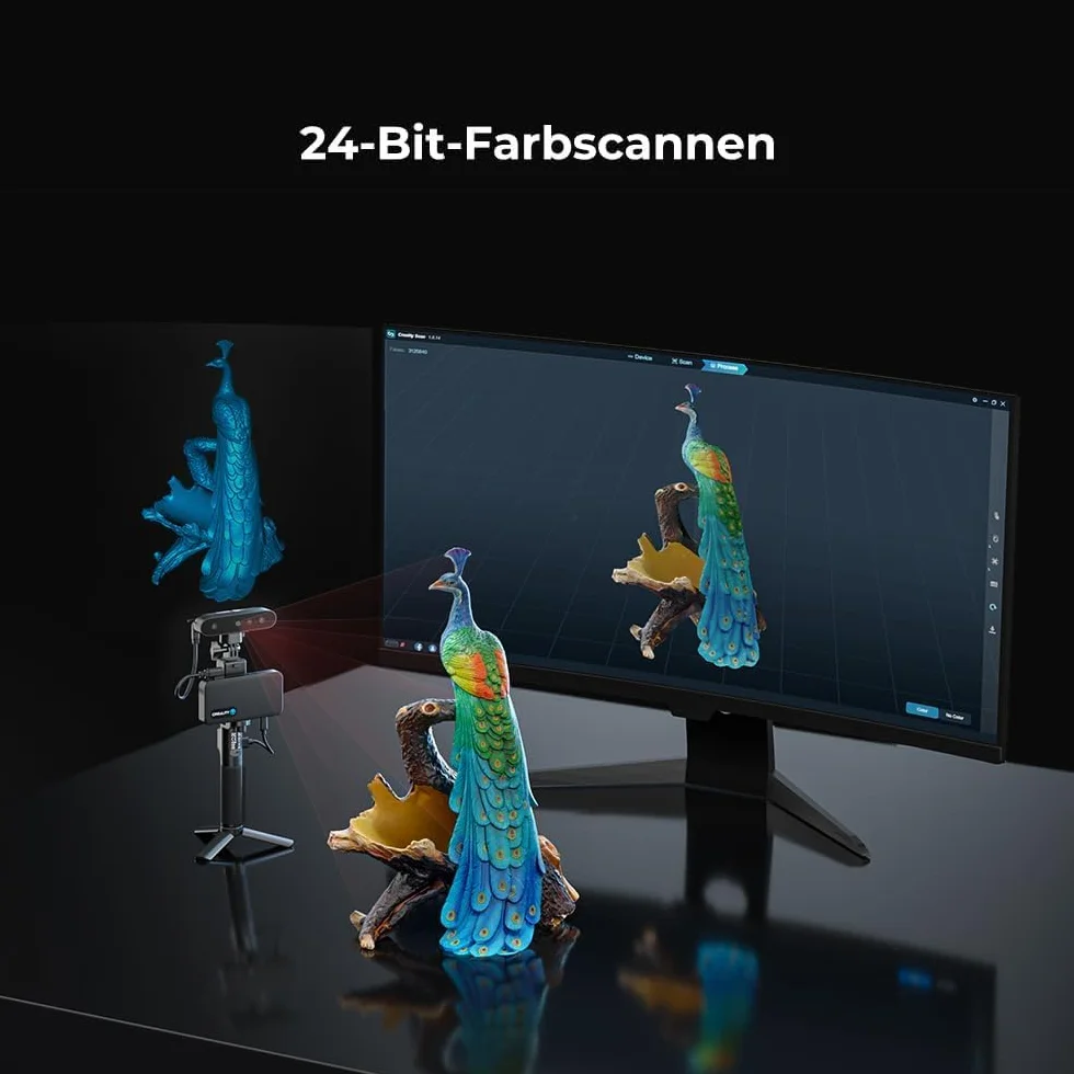 Creality CR Scan Ferret Pro Escáner 3D para impresión 3D, Actualización de Escáner de Mano con Escaneo Inalámbrico, Seguimiento Antivibración, Escaneo Rápido a Todo Color, Precisión 0.1mm