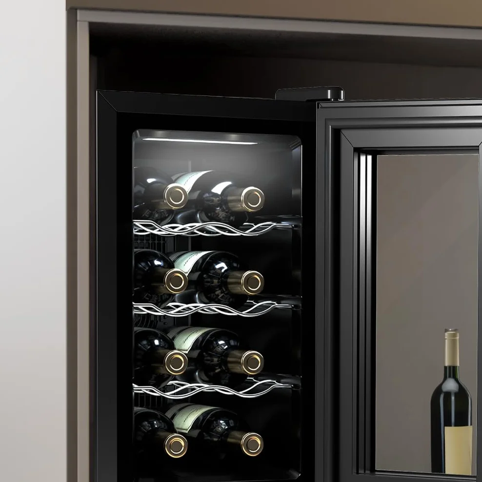 Cecotec Vinoteca Bolero Grandsommelier 830 Coolcrystal 8 Botellas Enfriamiento Termoeléctrico Temperatura Regulable 8-18ºC Control Táctil LED Interior