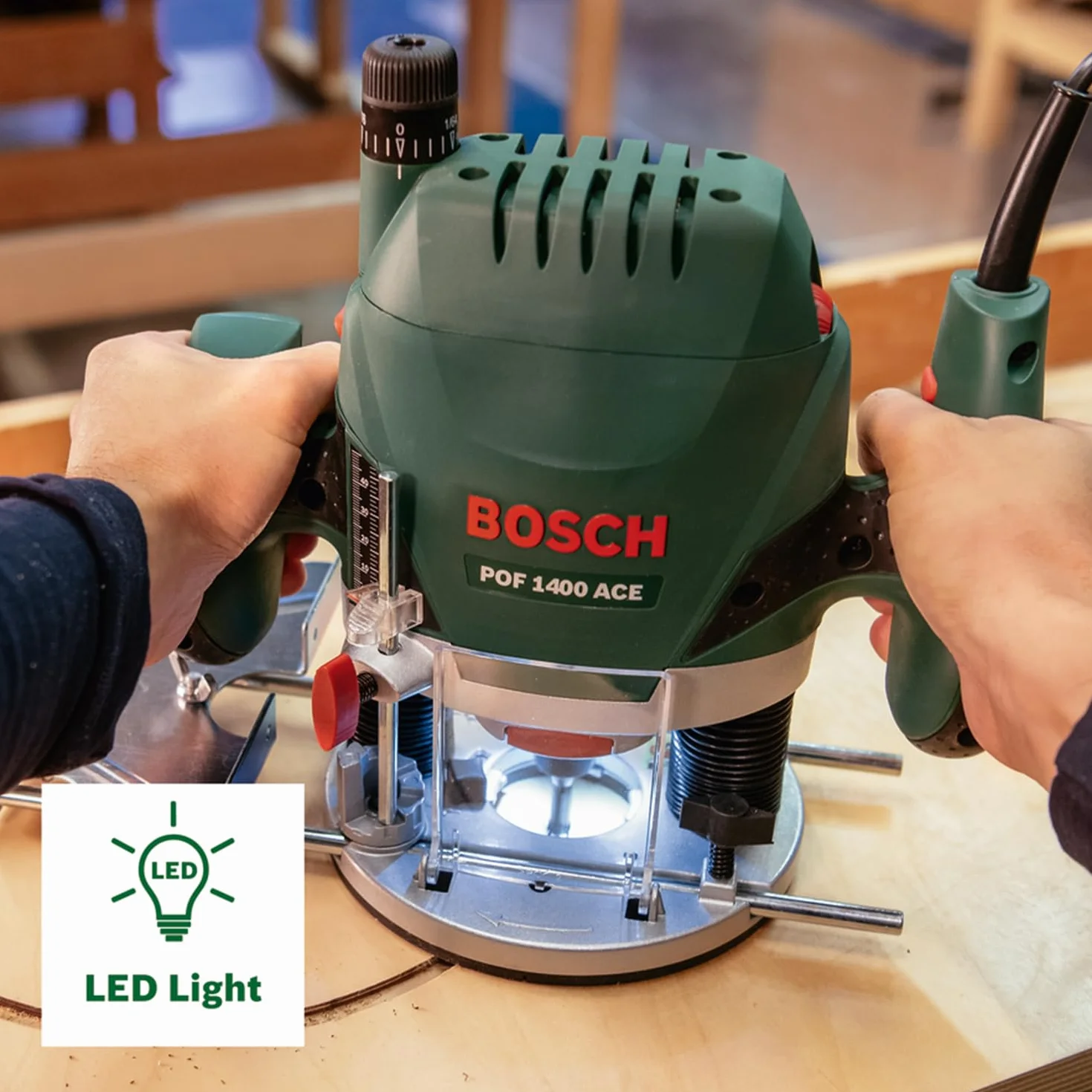 Bosch fresadora de superficie POF 1400 ACE (1400 vatios, en maletín)