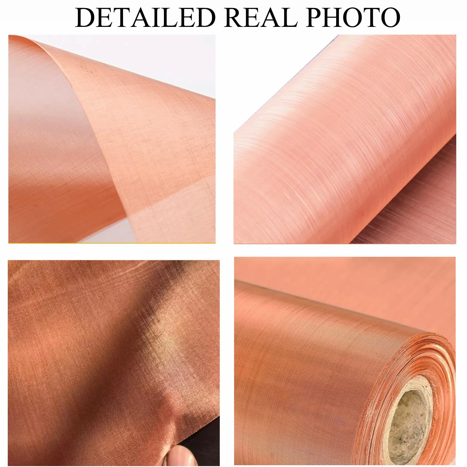 Malla de malla de cobre puro, malla de alambre de cobre, malla de metal conductora para blindaje RF/EMI/EMF, filtro denso (tamaño: 1 x 1 m, color: malla 250)