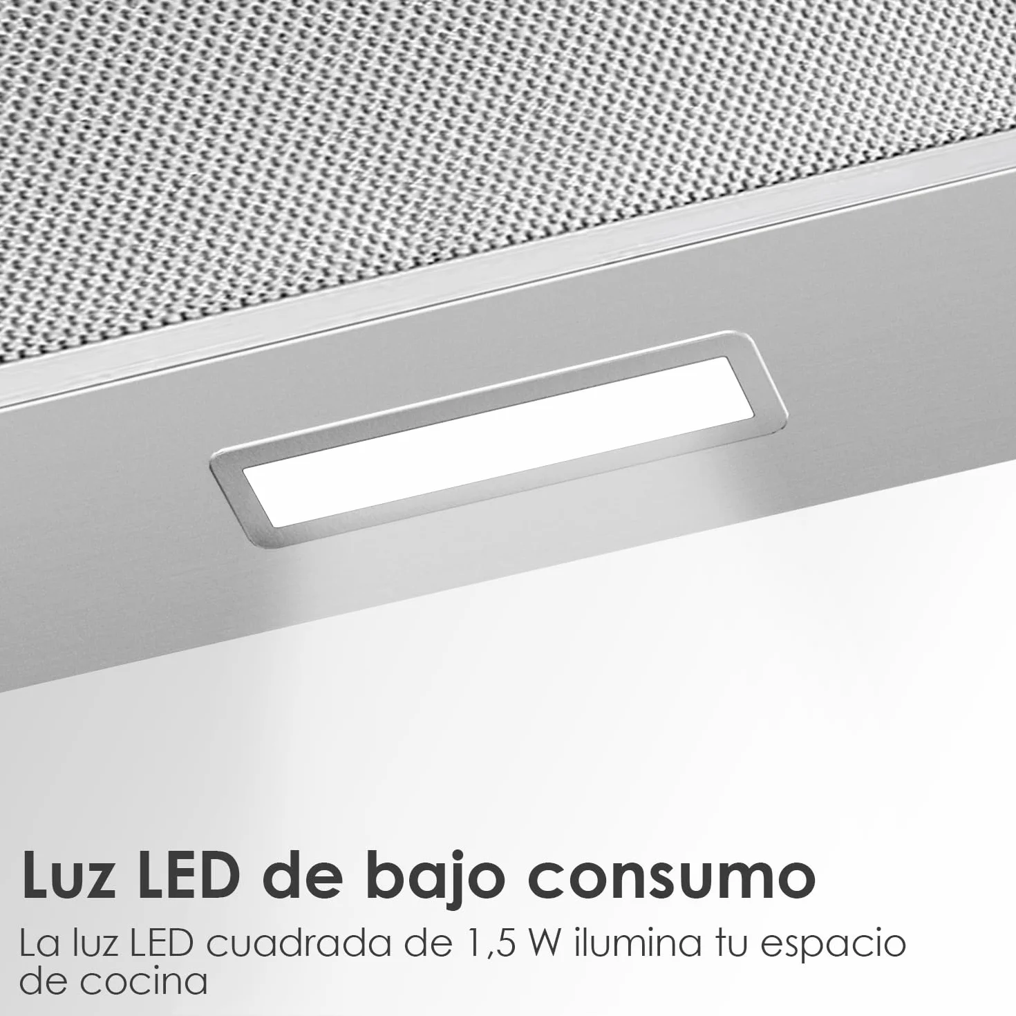 Campana extractora telescópica 60 cm 350 m³/h integrada 600 mm LED 2 velocidades
