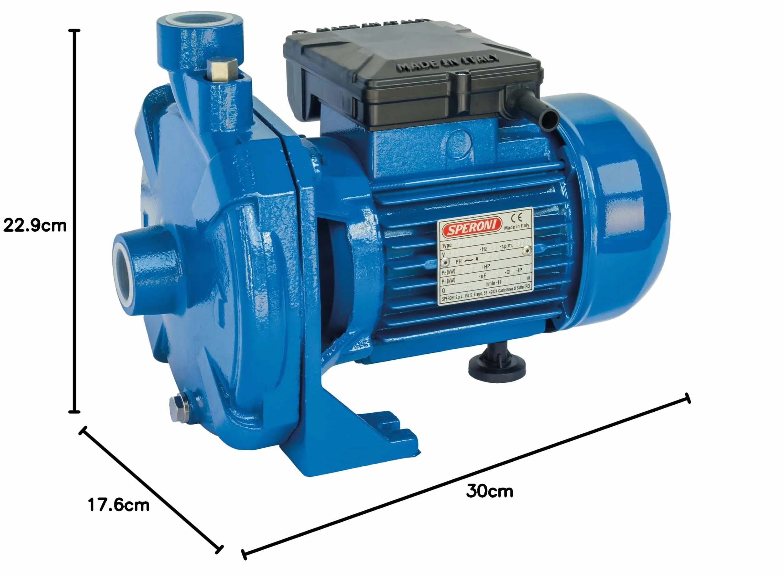 Speroni® Electrobomba centrífuga monogirante CM 32 V.230 Hz.50 Azul Ral 5010