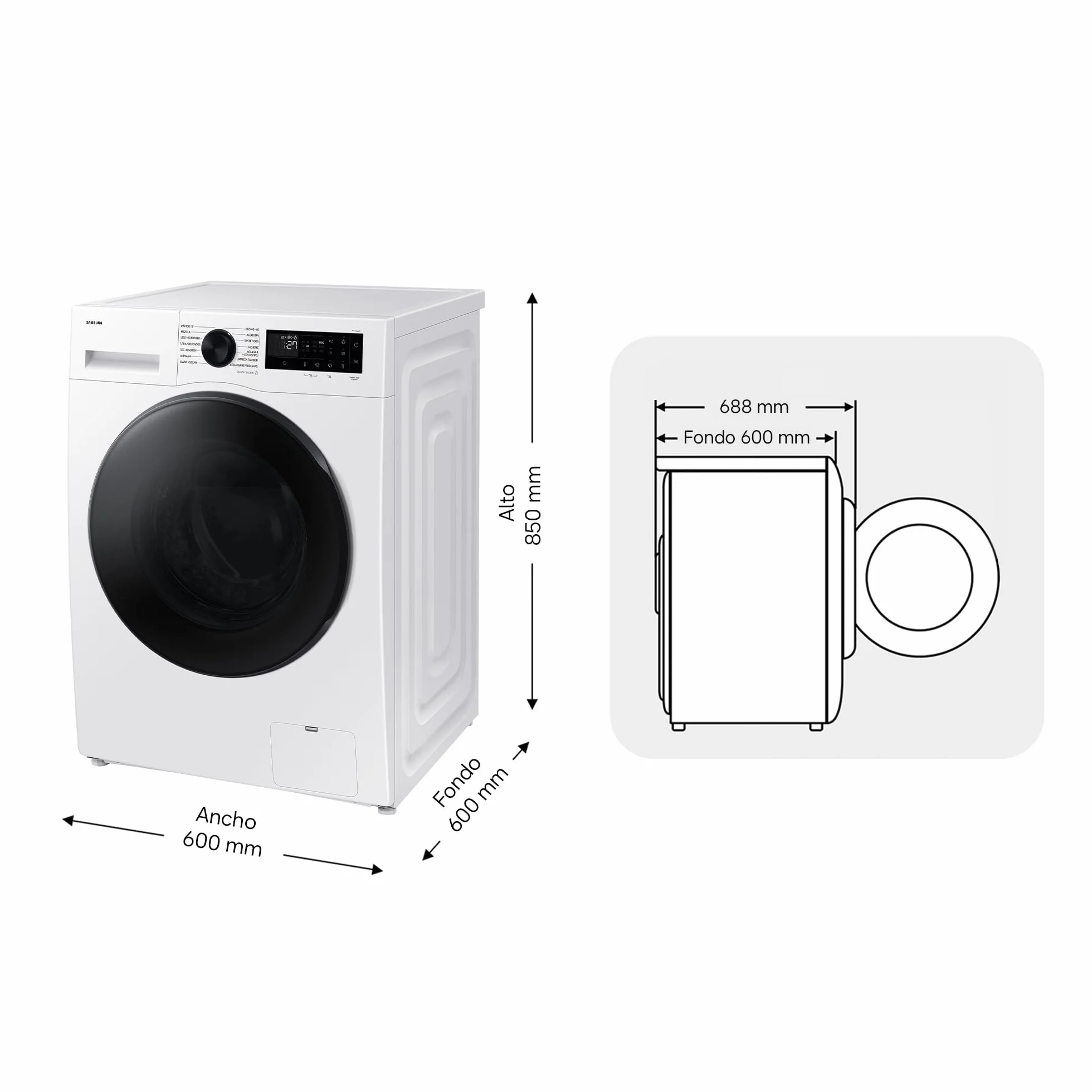 Samsung Lavasecadora AI 11kg/6kg AI EcoBubble Clase D/A Blanca WD11DG5B15BEEC