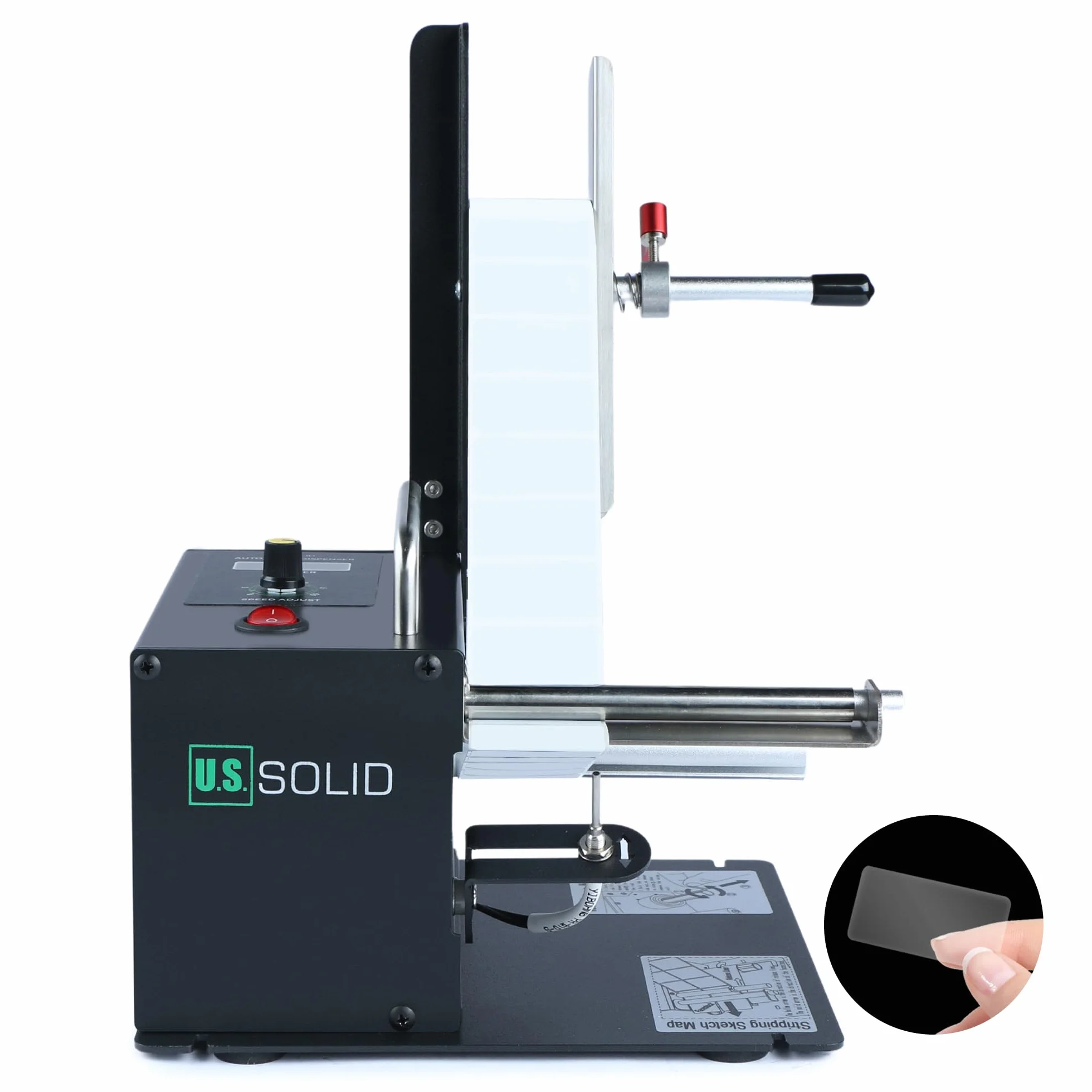 U.S. Solid Dispensador Automático de Etiquetas con Contador de Velocidad Ajustable, 10-115 mm, 8-130 mm