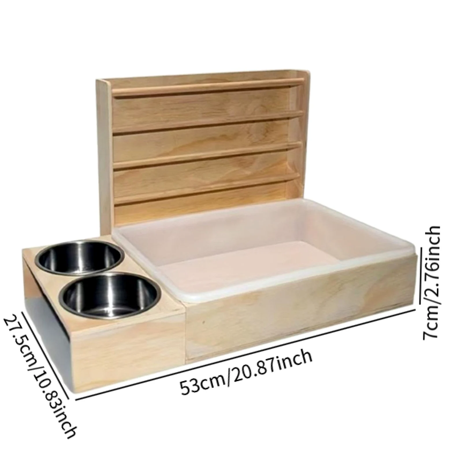 Comedero de Madera para Conejos, Comedero/baño para Chinchillas Y Jerbos.