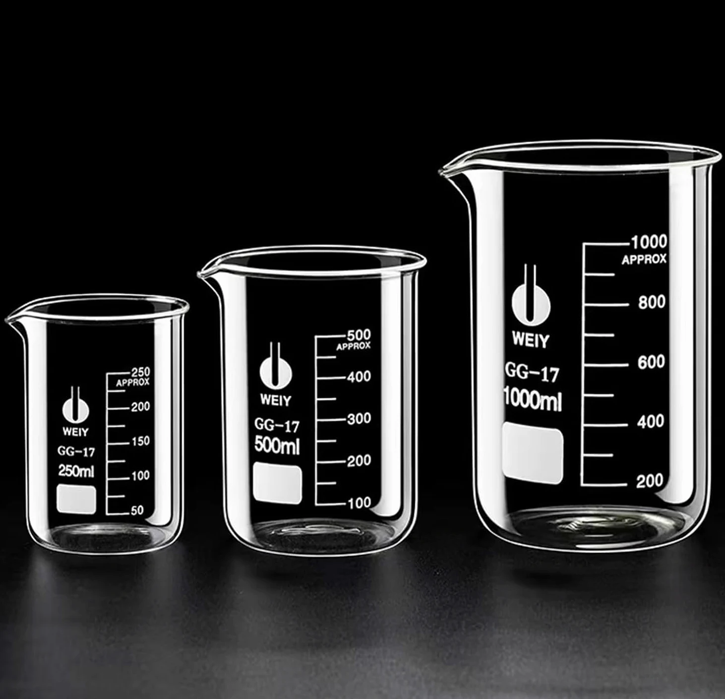 Vaso medidor de vidrio resistente a altas temperaturas, capacidad de 5000 ml para uso en laboratorio, ideal para experimentos científicos y necesidades de cocina, 1 unidad