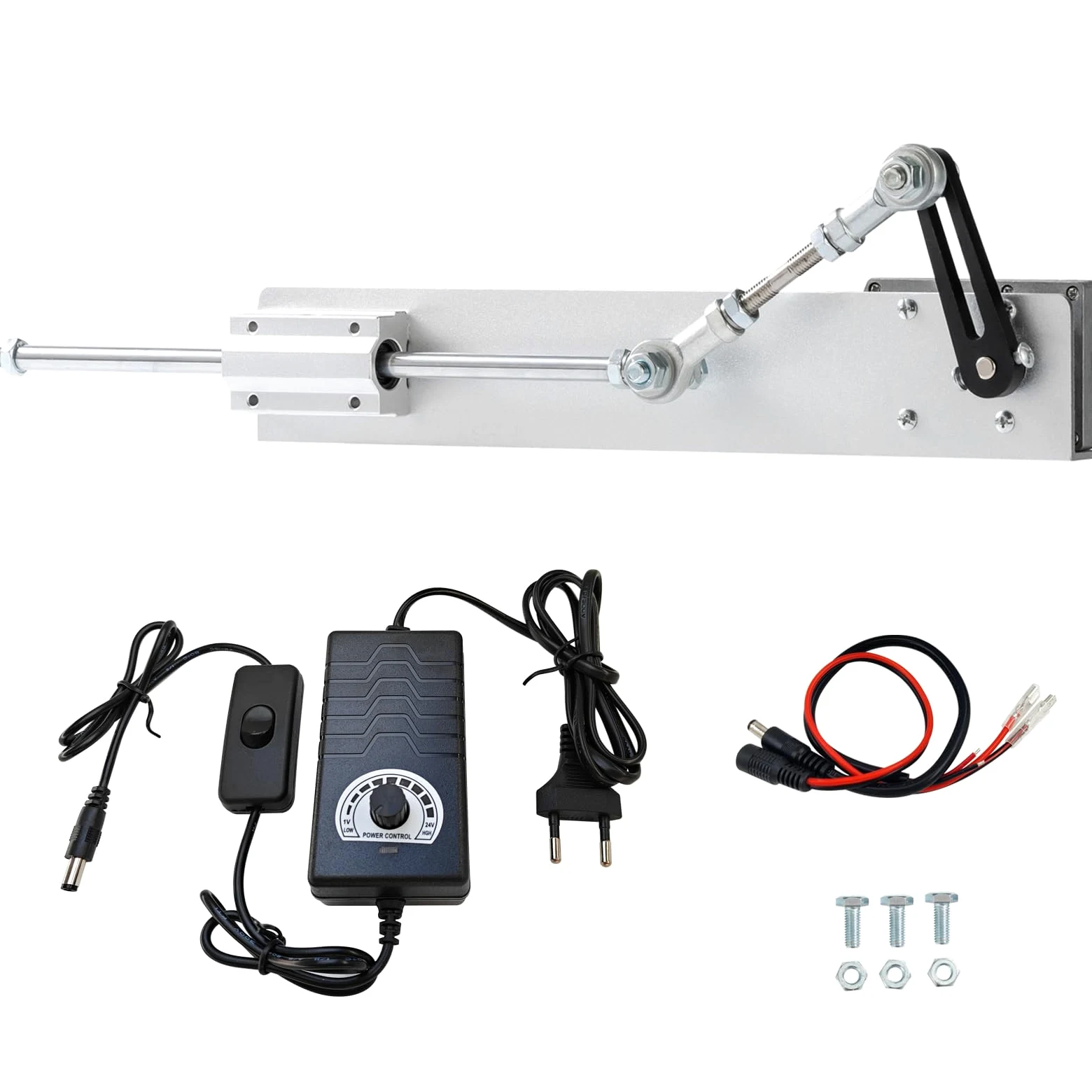 Motor de pistón alternativo CC 24 V, máximo empuje 18 kg, carrera ajustable de 3 cm a 15 cm, 120 rpm, con regulador de velocidad (24 V, 150 mm120 rpm)