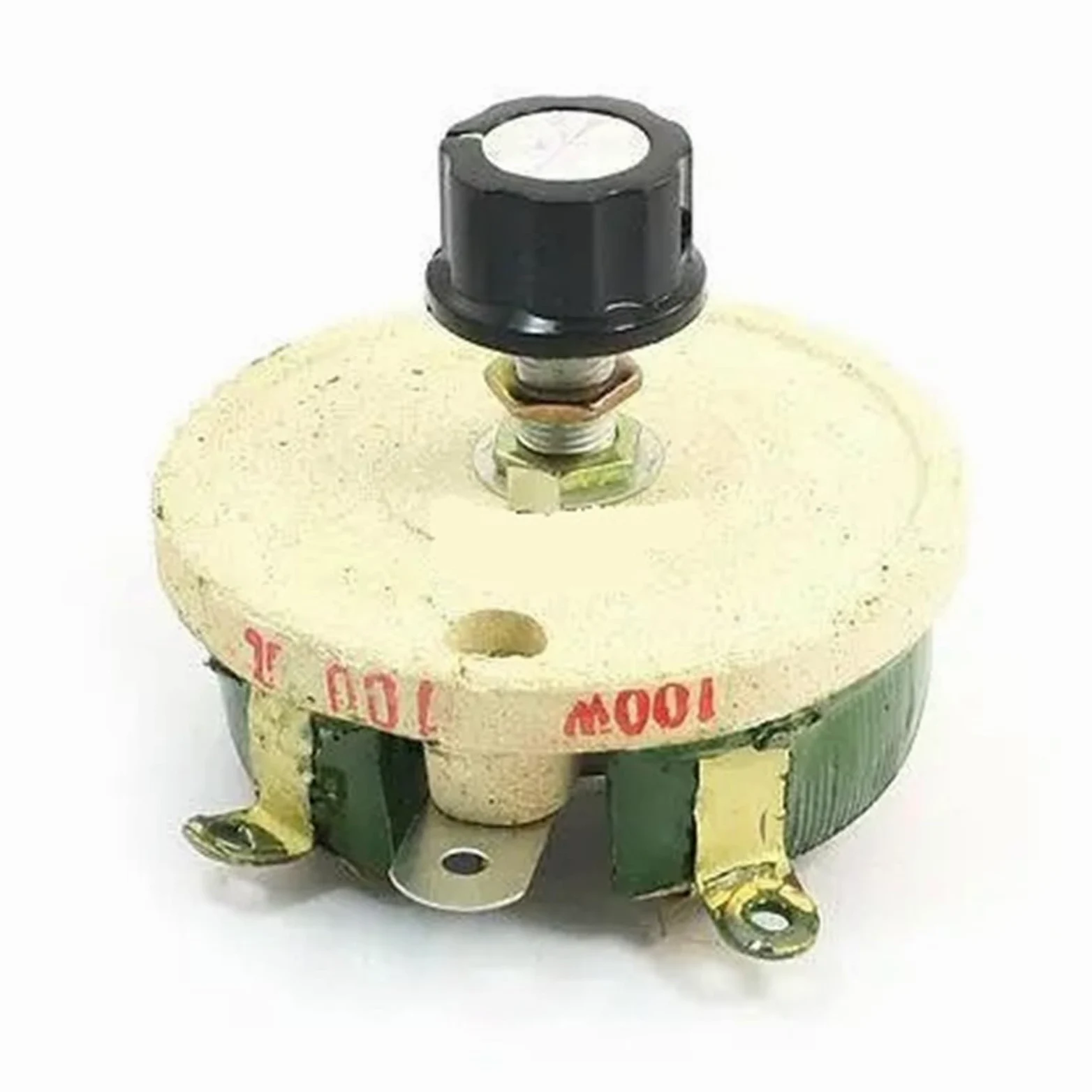 Reóstato de disco de resistencia ajustable de olla Variable de cerámica de un solo giro 100W 150W 1/2/5/10/15/20/30/50/100/200/500R 1K/2K/3K/5K Ohm ( Color : 2K Ohm , Size : WITH KNOB_1PC_POWER100W )