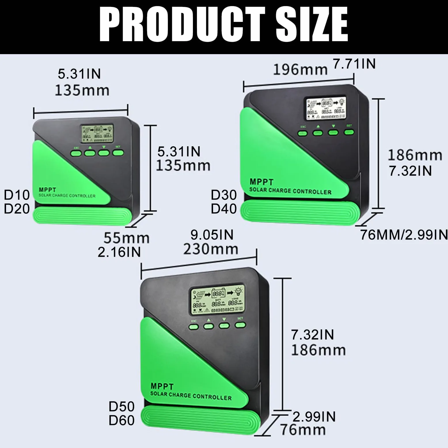 Eficiente regulador de carga solar MPPT conmutación automática de 12 V 24 V para sistemas fotovoltaicos de hasta 60 A, regulador de capacidad de carga