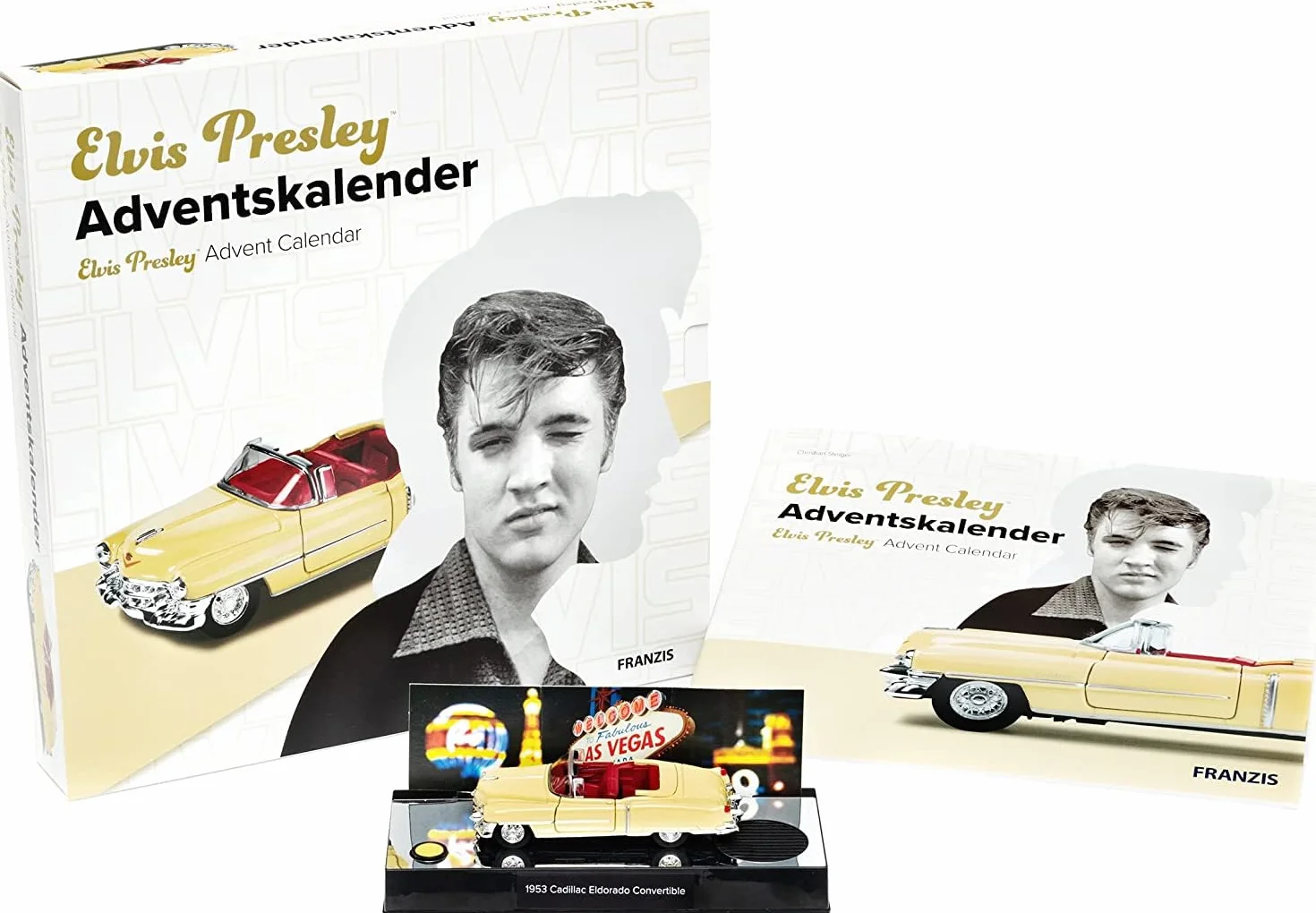 Franzis Elvis Presley 55120-7 Calendario de Adviento escala 1:38 con módulo de sonido y libro, multicolor 14+