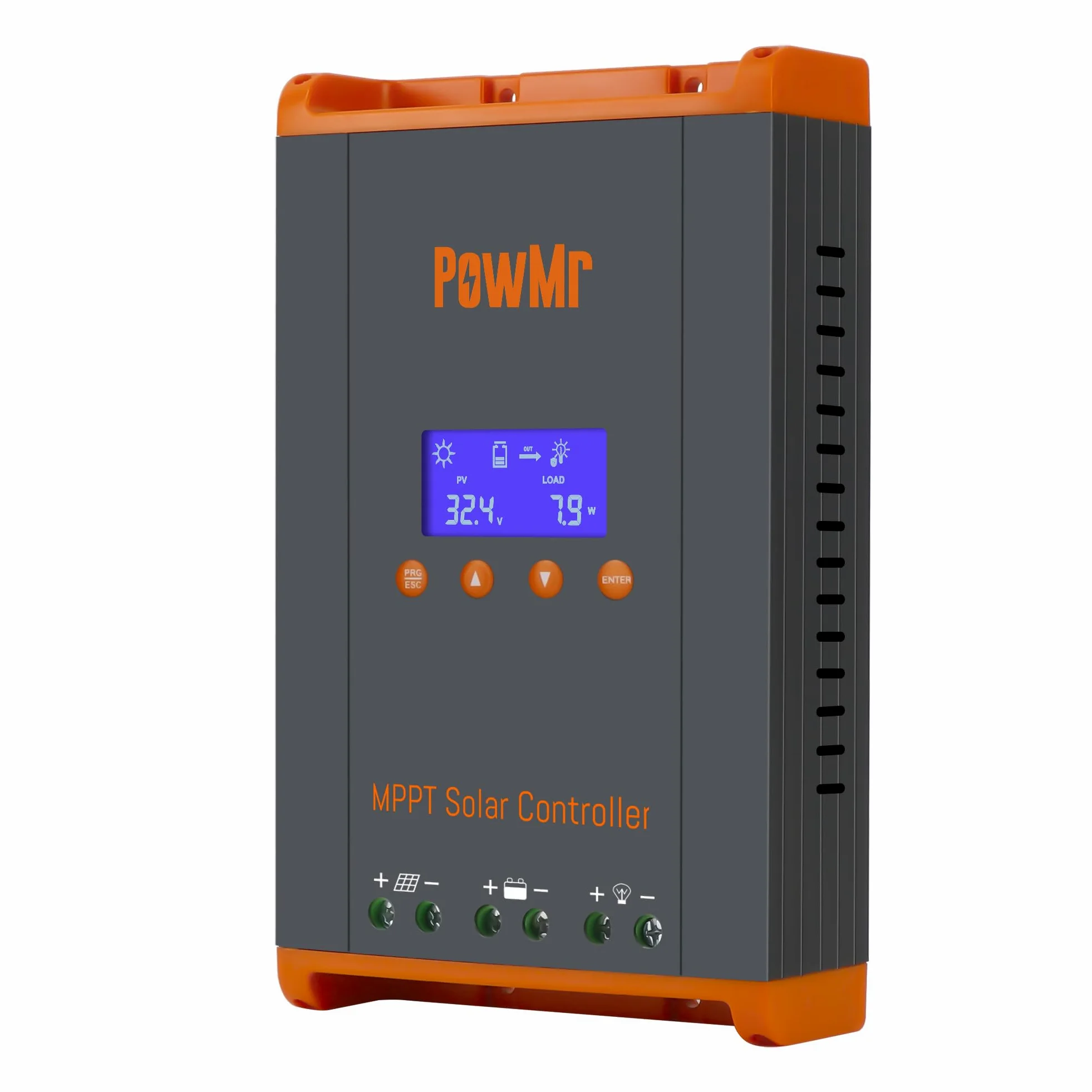 PowMr - driver de carga solar MPPT de 60 A, 12 V/24 V/48 V/160 V (máximo) entrada CC, visualización LCD Bulit, compatible con 12 (máximo) conexiones de reguladores solares, funciona para baterías de