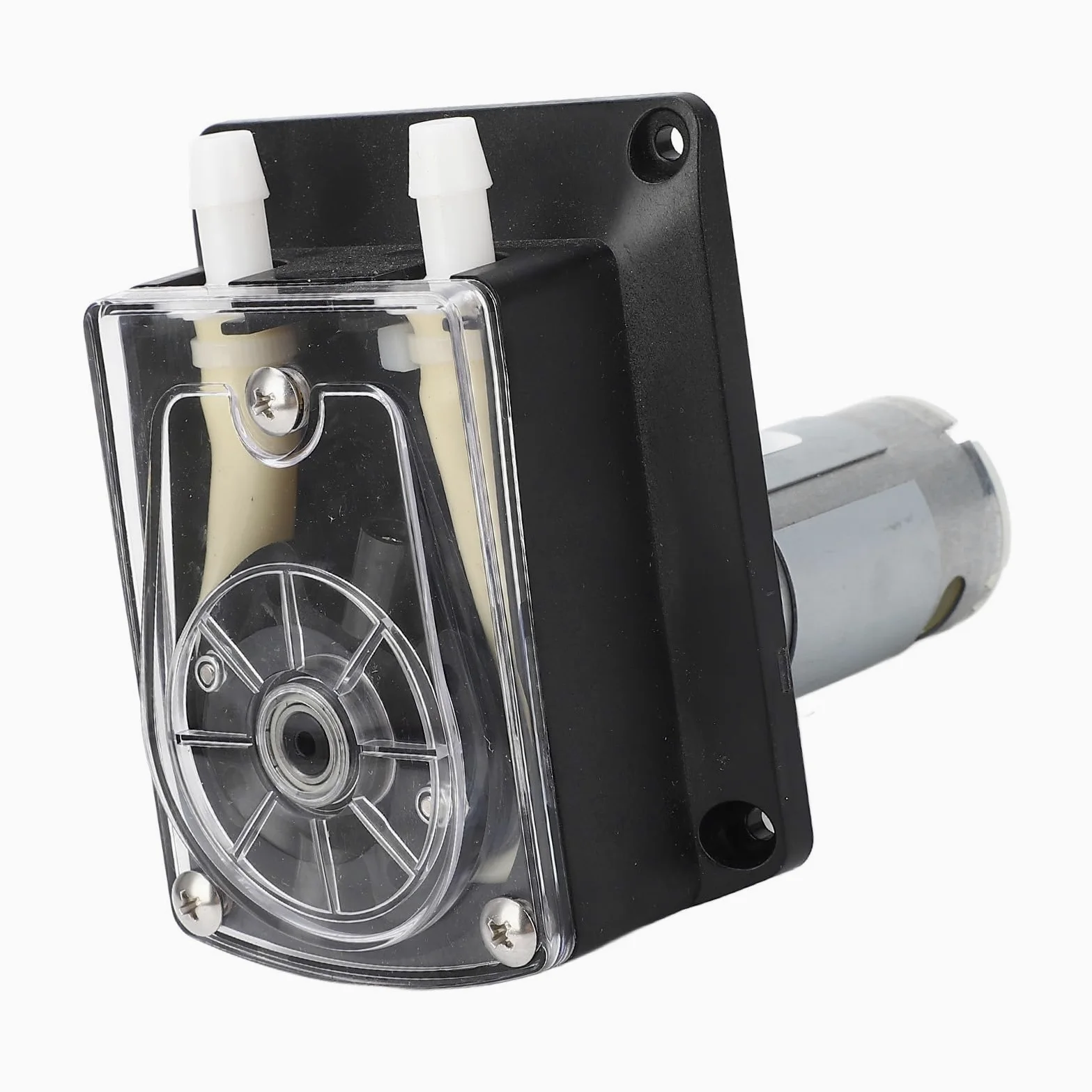 Eujgoov Bomba Peristáltica de Doble Cabezal, Tubo BPT de Grado Alimenticio de 1500ml/min, Reemplazable con Motor Silencioso para Lavadoras y Lavavajillas (DC24V)
