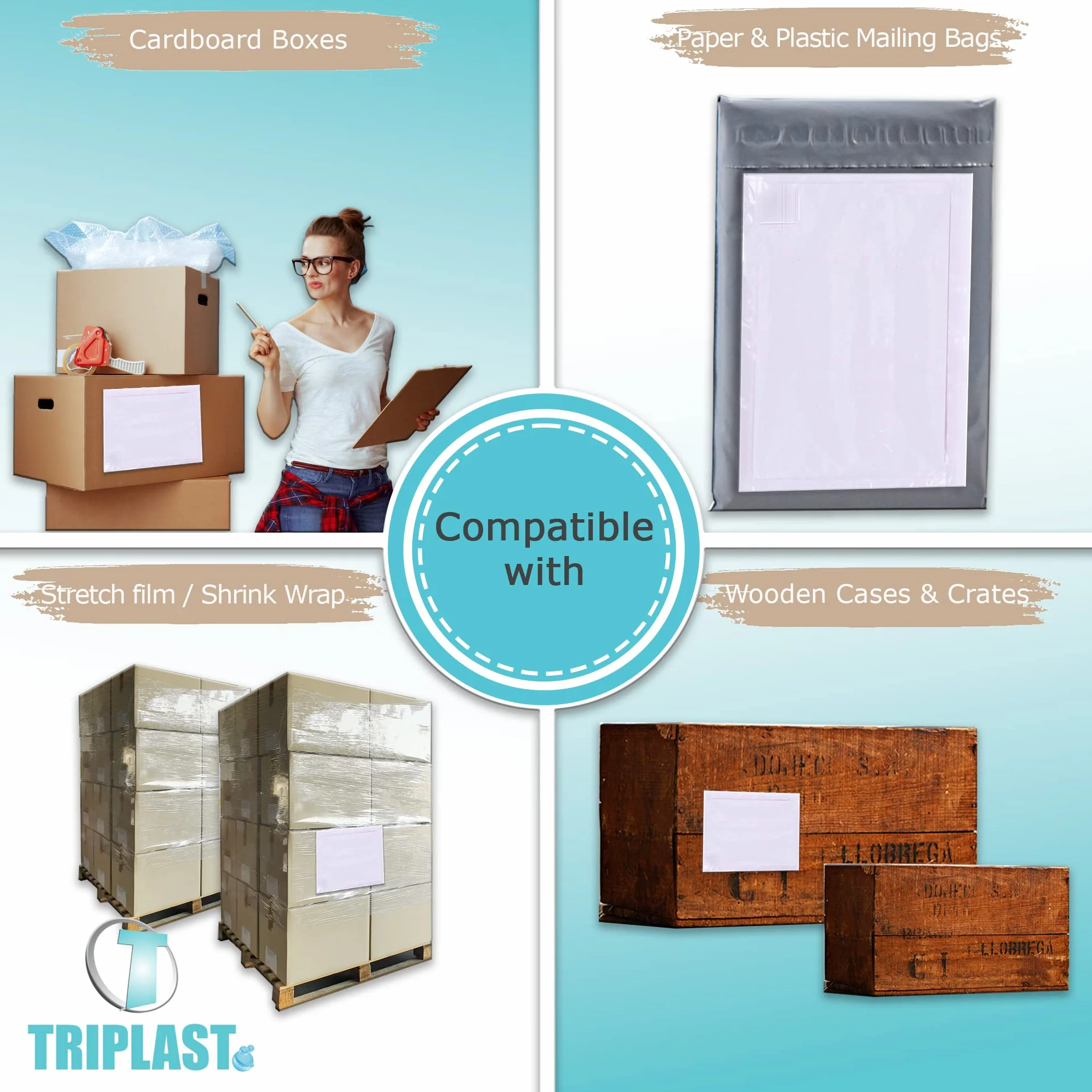 Triplast 1000 sobres plásticos transparentes A4 328x230 mm para documentos
