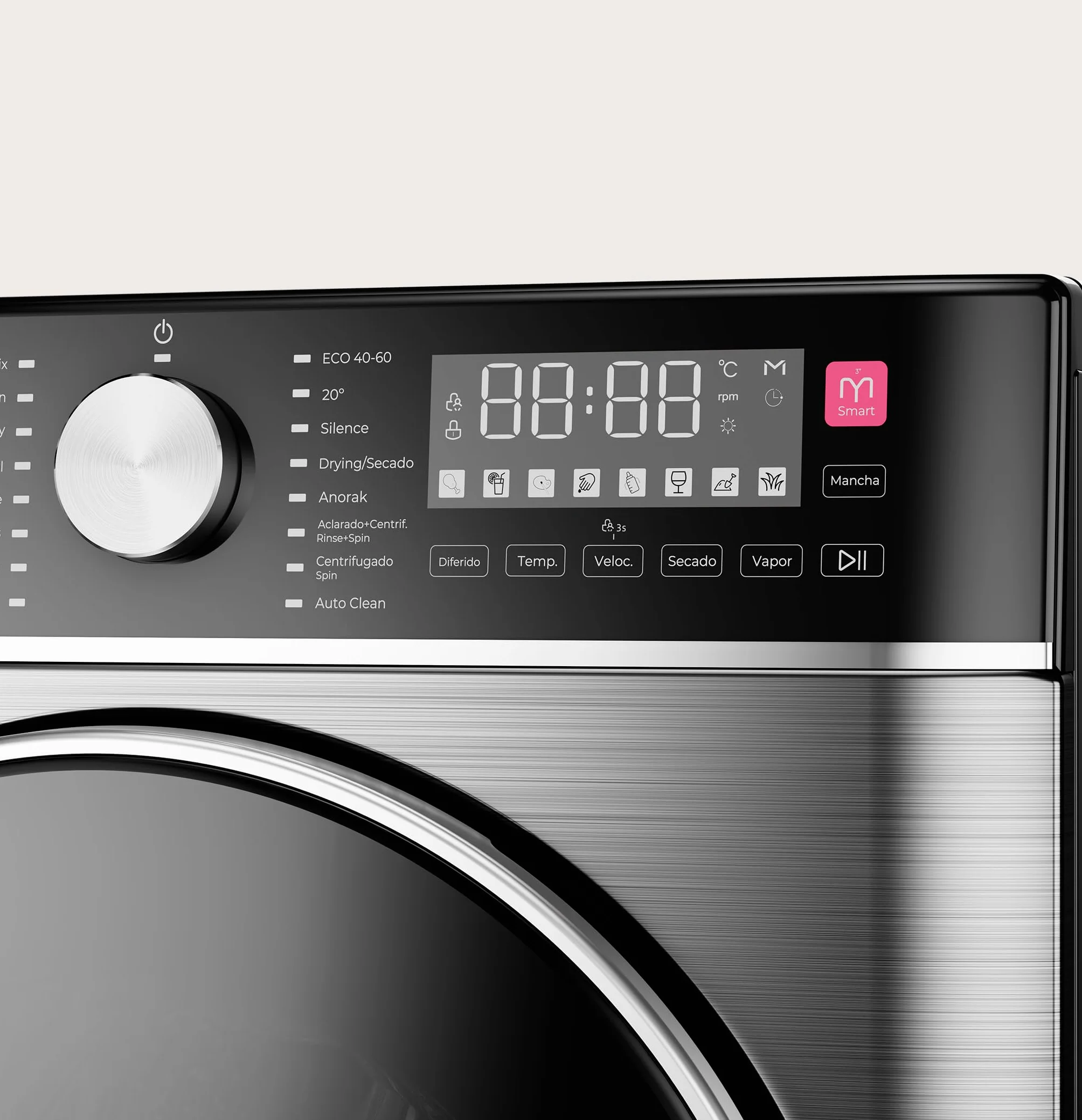 EVVO Lavadora-Secadora Nature M10/6X 10 kg 1400 rpm Motor BLDC Inverter Steam Wash Inox