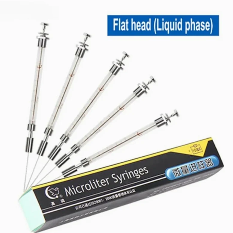 Microinyector cromatográfico de laboratorio, 1 unidad, jeringas de microlitros de fase líquida de 0,5 ul a 1000 ul con cabezal(1000ul)